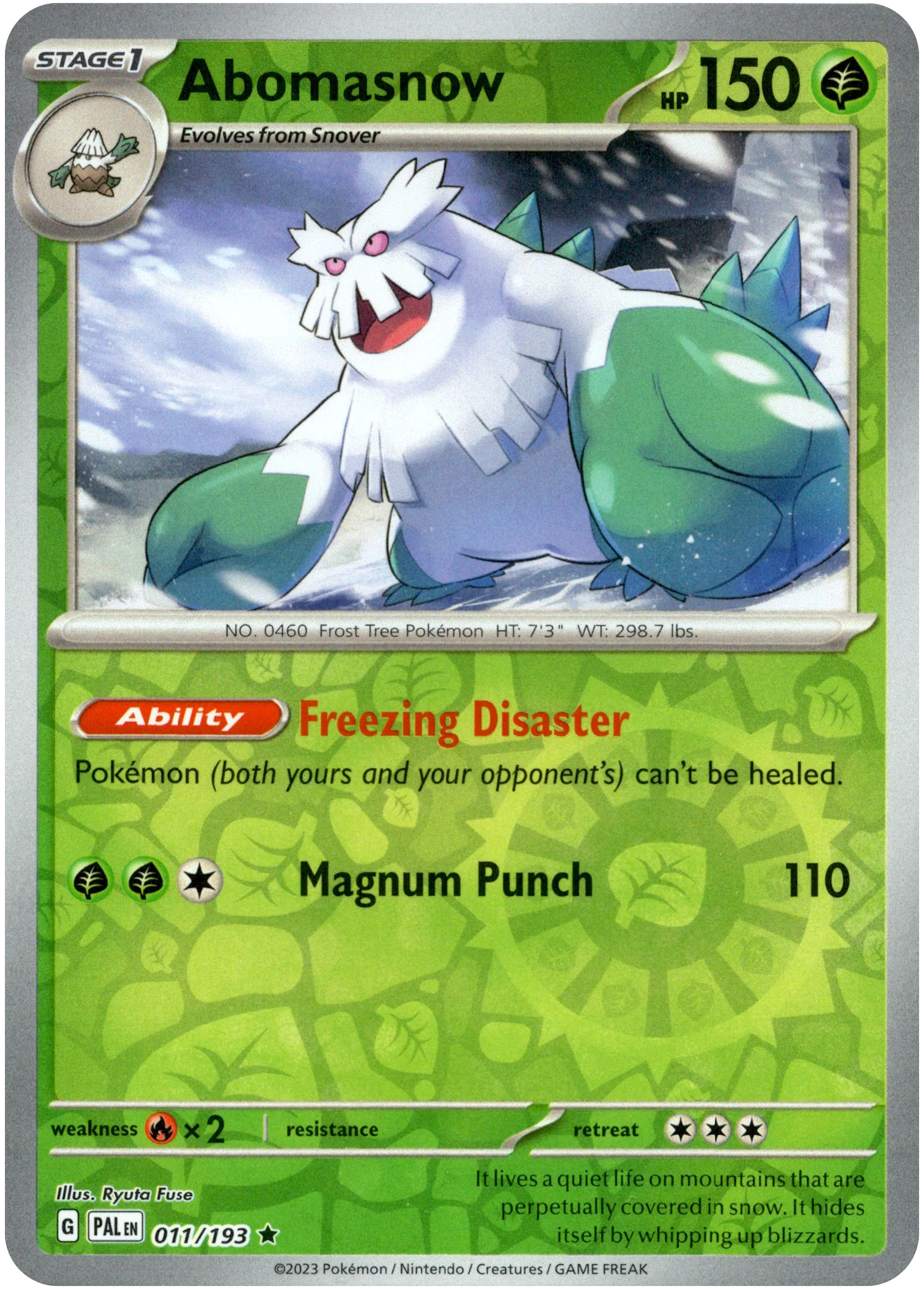 Abomasnow - 011/193 - Paldea Evolved - Reverse Holo