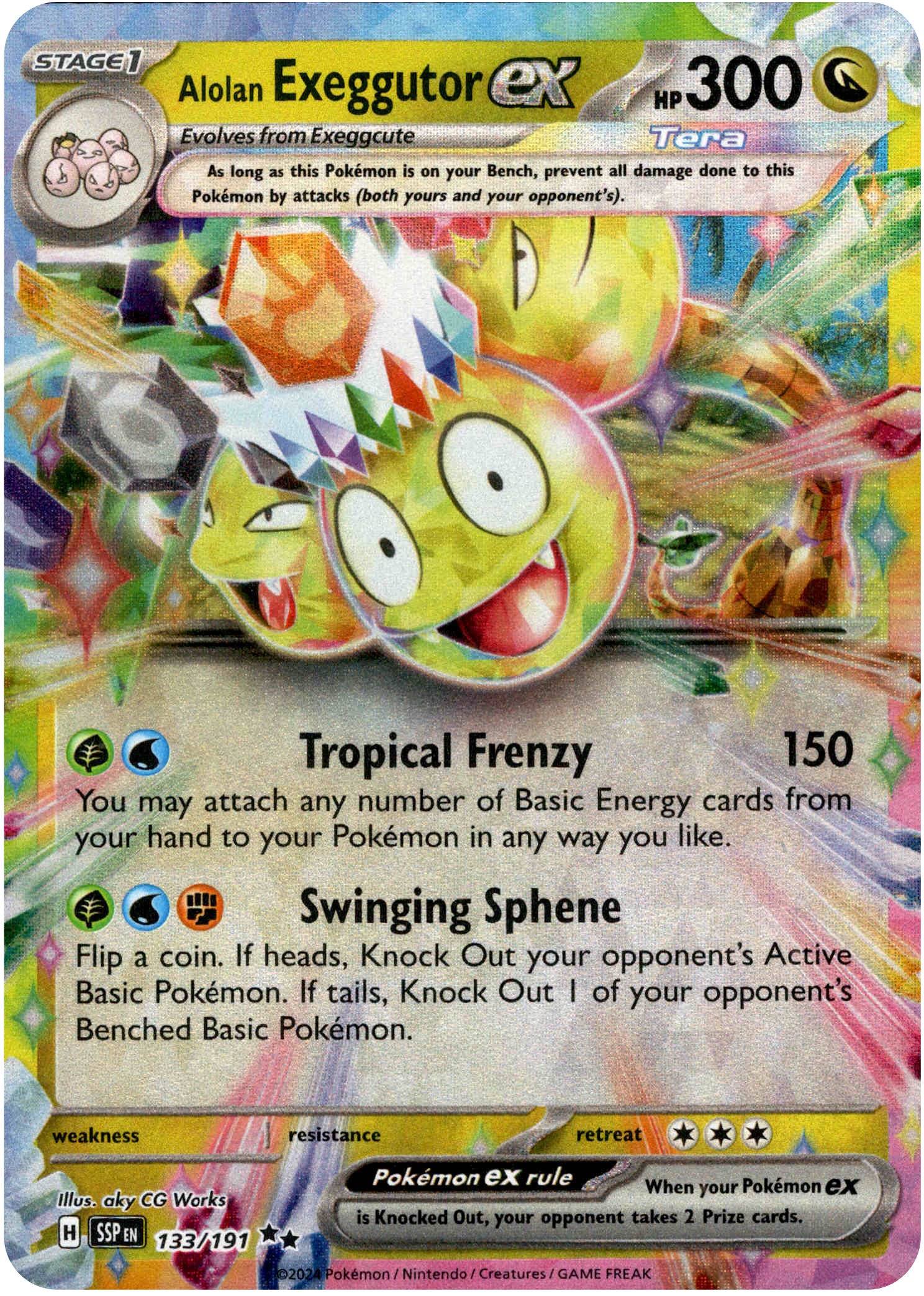 Alolan Exeggutor ex - 133/191 - Surging Sparks - Holo