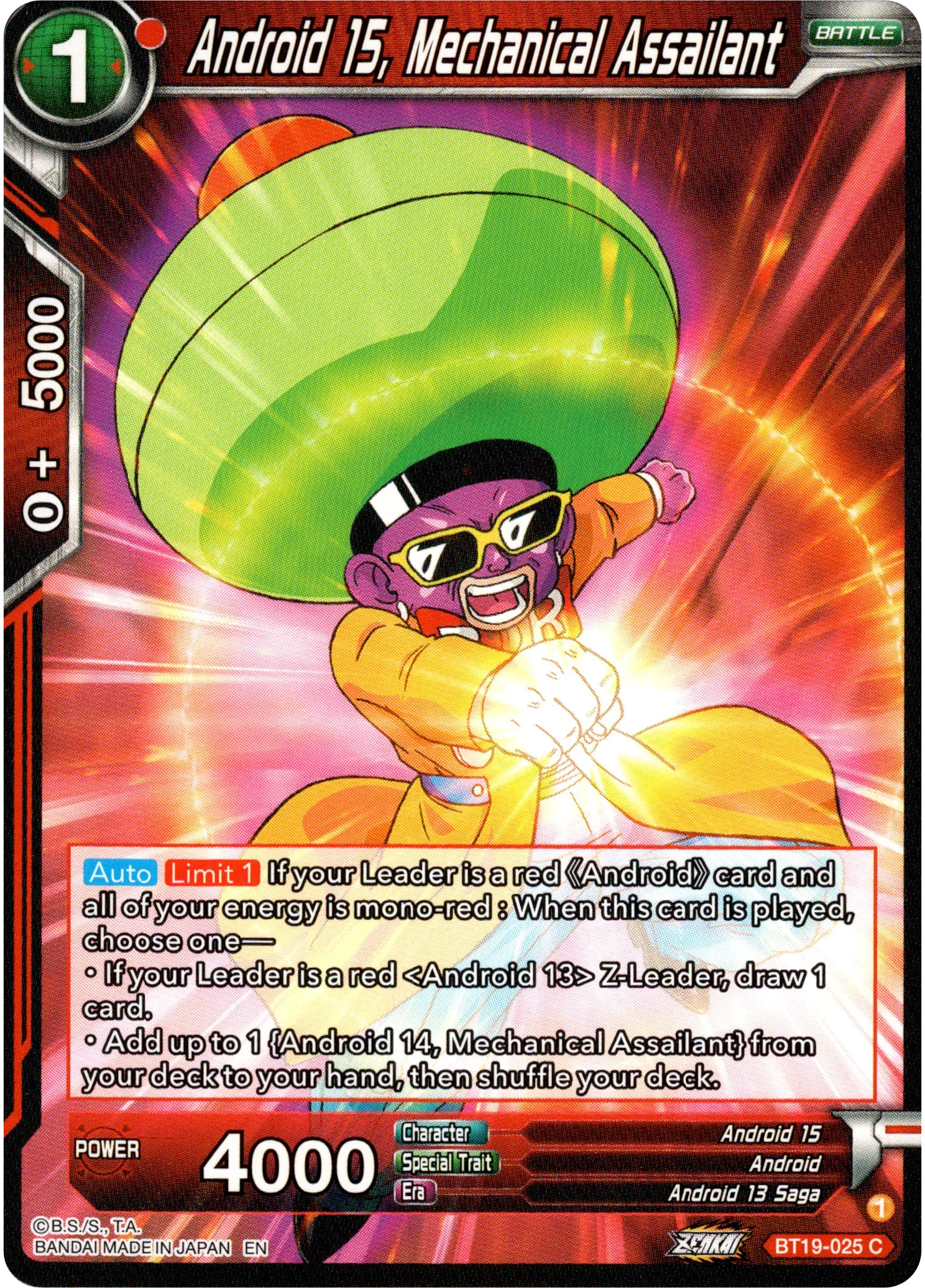 Android 15, Mechanical Assailant - BT19-025 - Fighter's Ambition