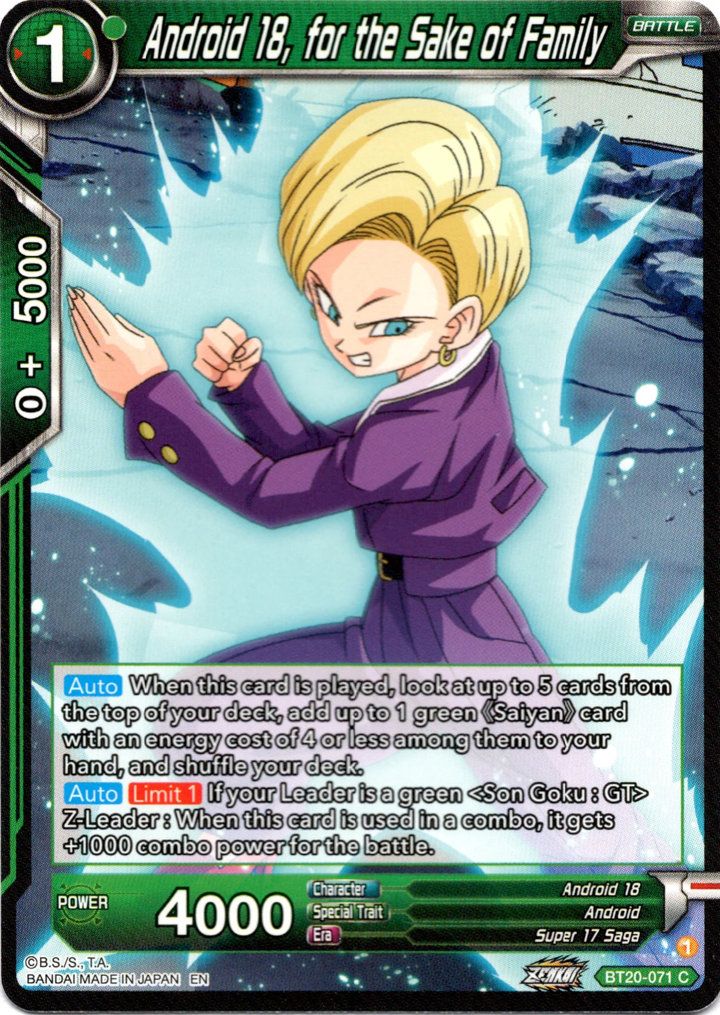 Android 18, for the Sake of Family - BT20-071 C - Power Absorbed
