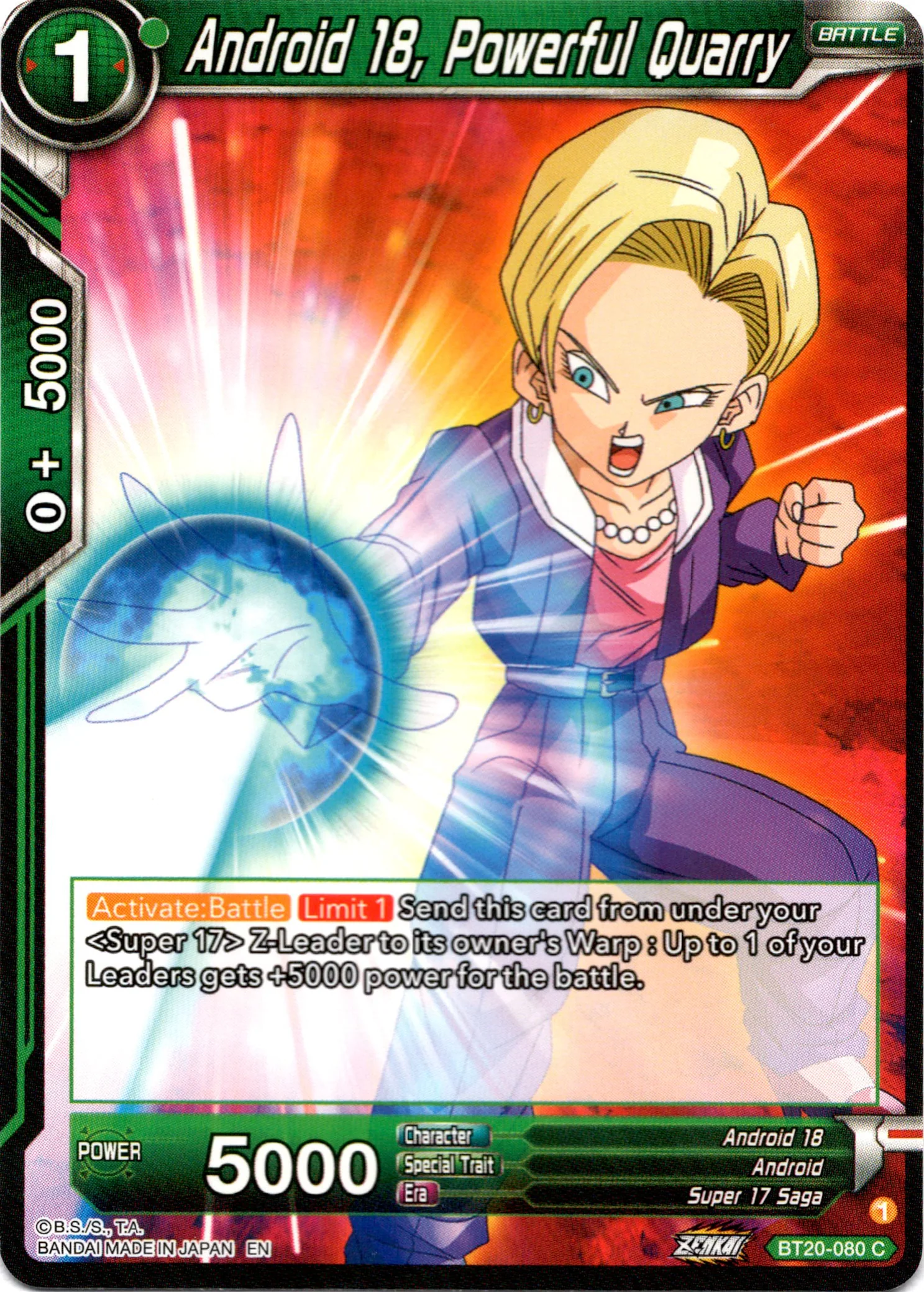Android 18, Powerful Quarry - BT20-080 C - Power Absorbed