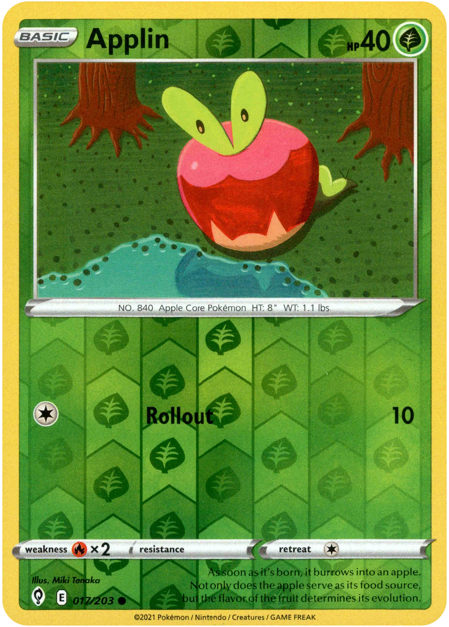 Applin - 017/203 - Evolving Skies - Reverse Holo