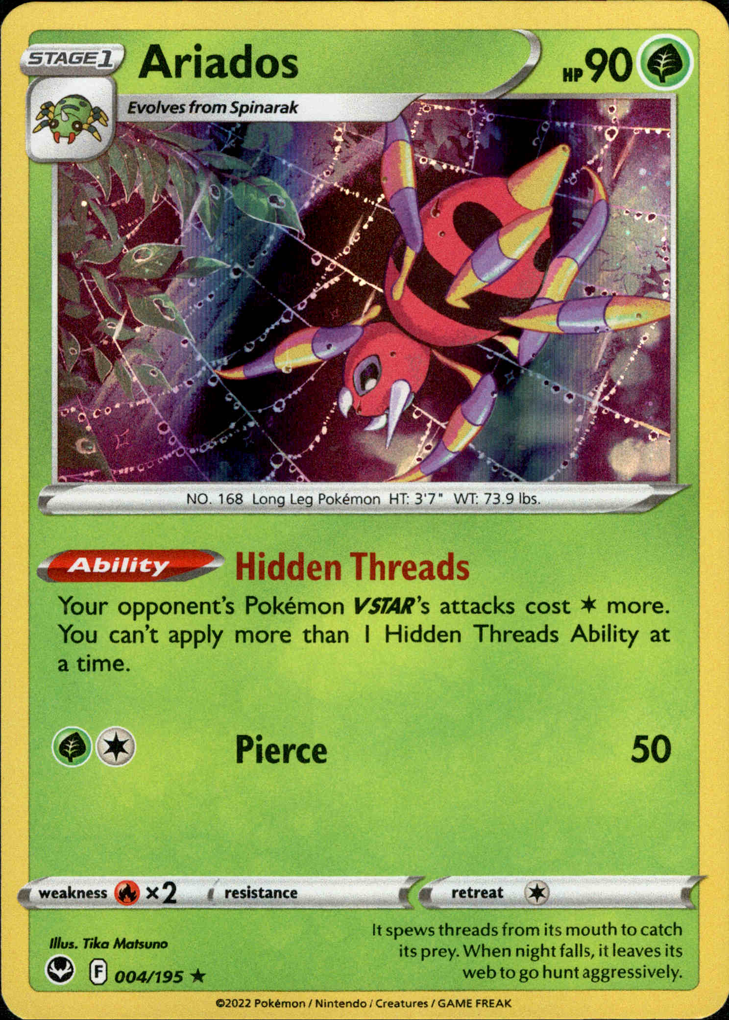 Ariados - 004/195 - Silver Tempest - Holo