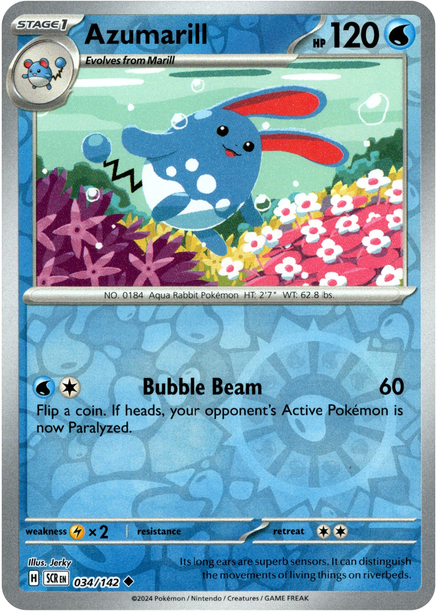 Azumarill - 034/142 - Stellar Crown - Reverse Holo