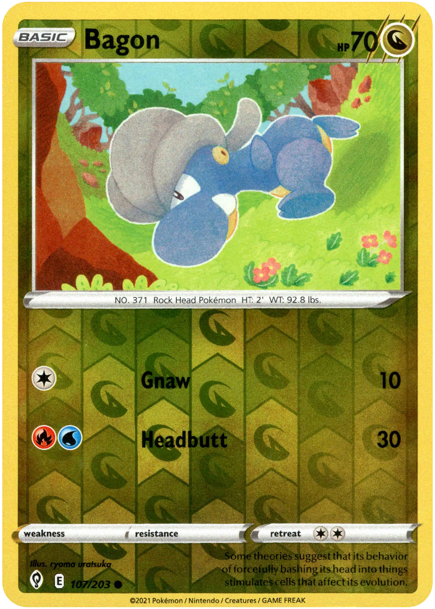 Bagon - 107/203 - Evolving Skies - Reverse Holo