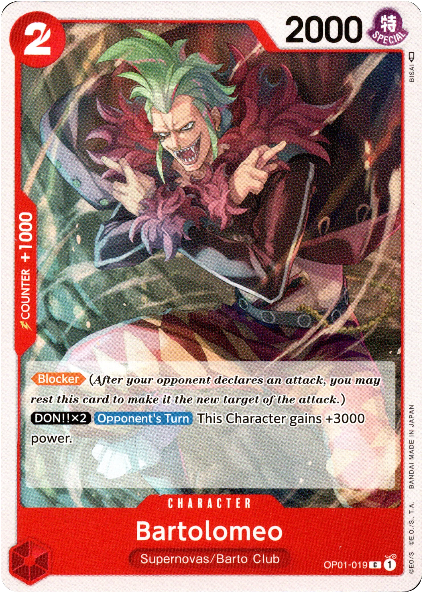 Bartolomeo - OP01-019 C - Romance Dawn