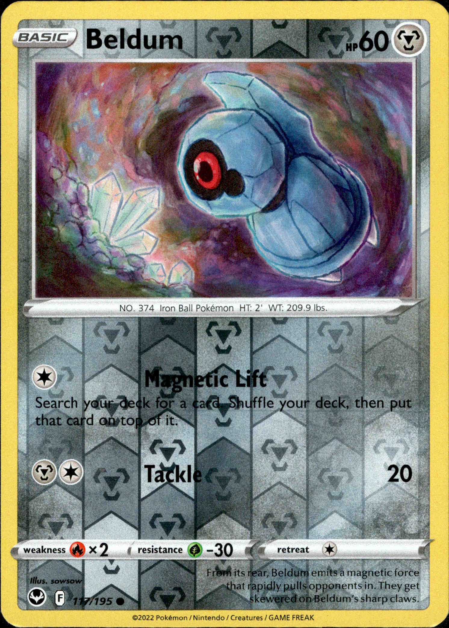 Beldum - 117/195 - Silver Tempest - Reverse Holo