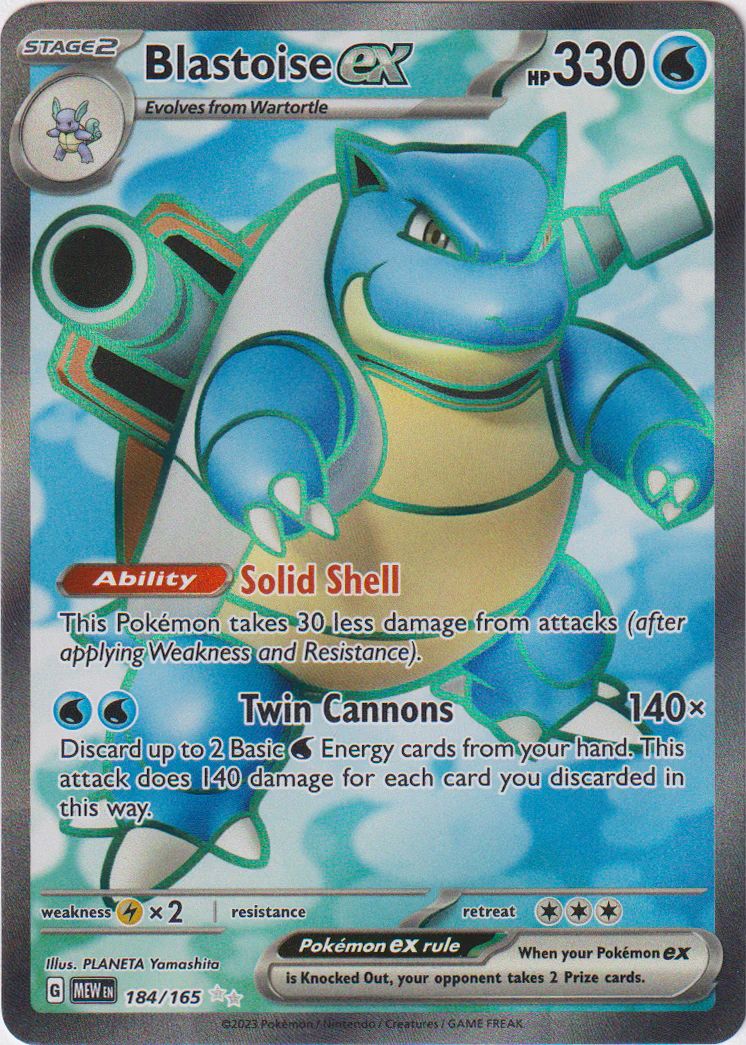 Blastoise ex - 184/165 - Scarlet & Violet 151 - Holo