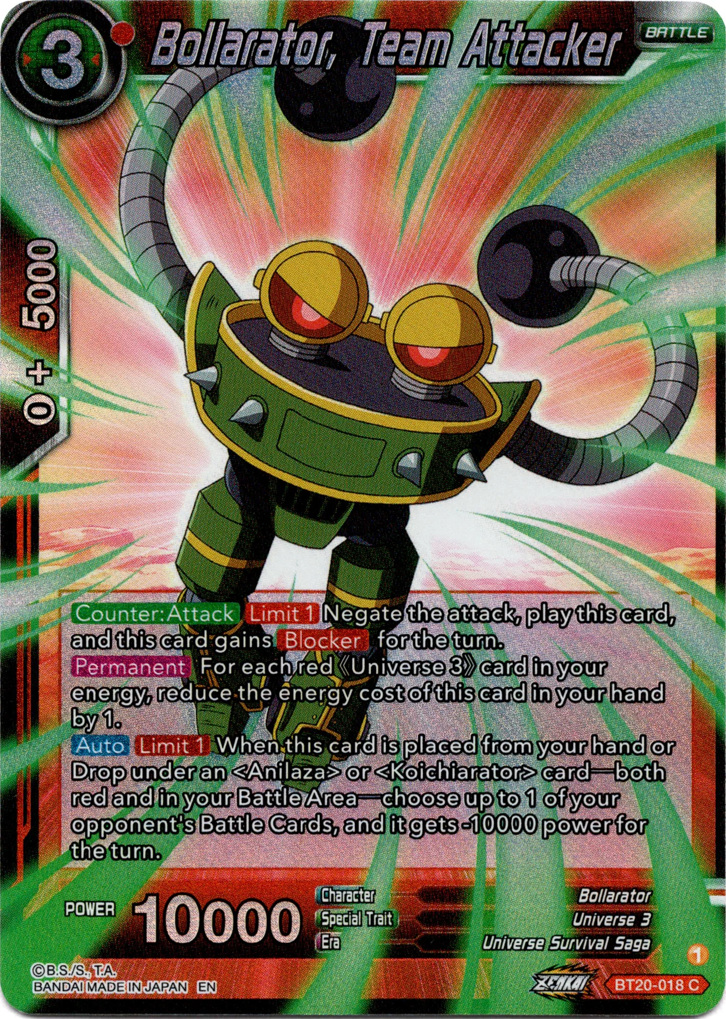 Bollarator, Team Attacker - BT20-018 C - Power Absorbed - Foil