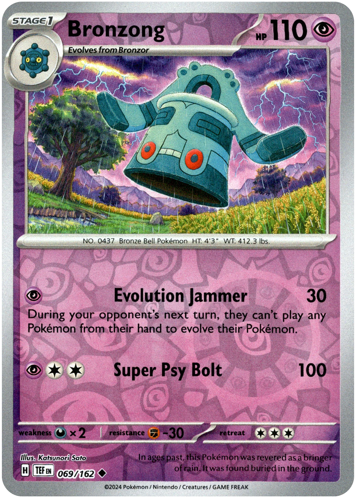 Bronzong - 069/162 - Temporal Forces - Reverse Holo