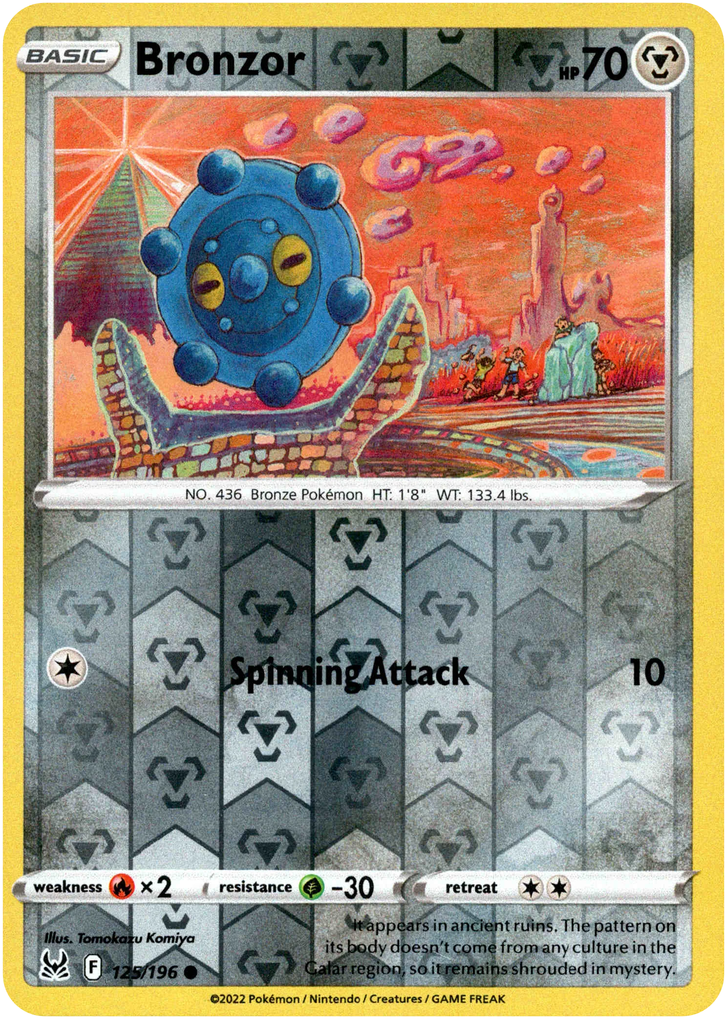 Bronzor - 125/196 - Lost Origin - Reverse Holo