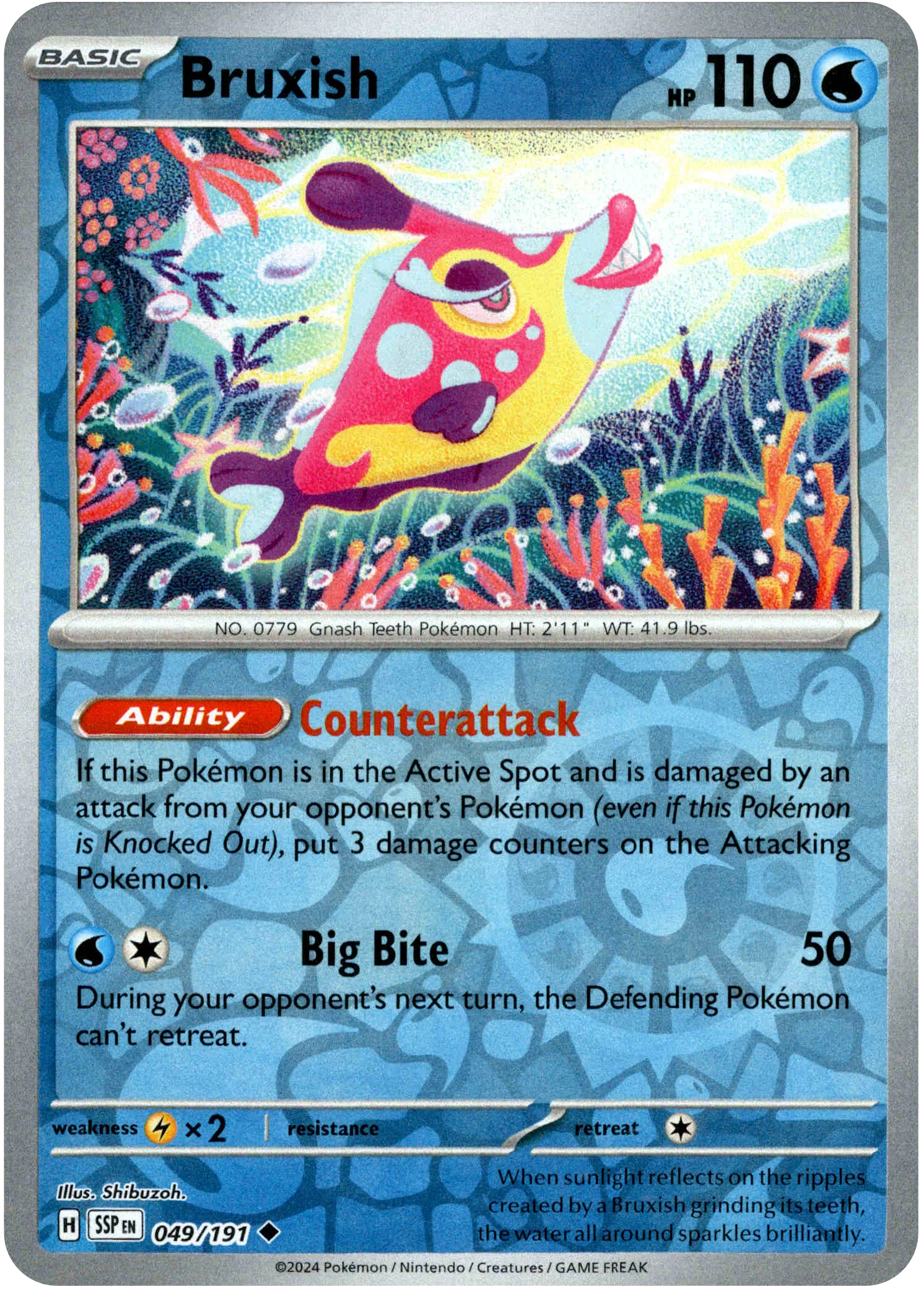 Bruxish - 049/191 - Surging Sparks - Reverse Holo