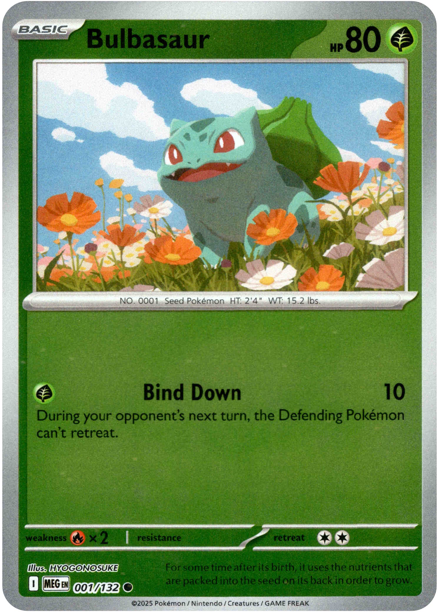 Bulbasaur - 001/132 - Mega Evolution - Reverse Holo