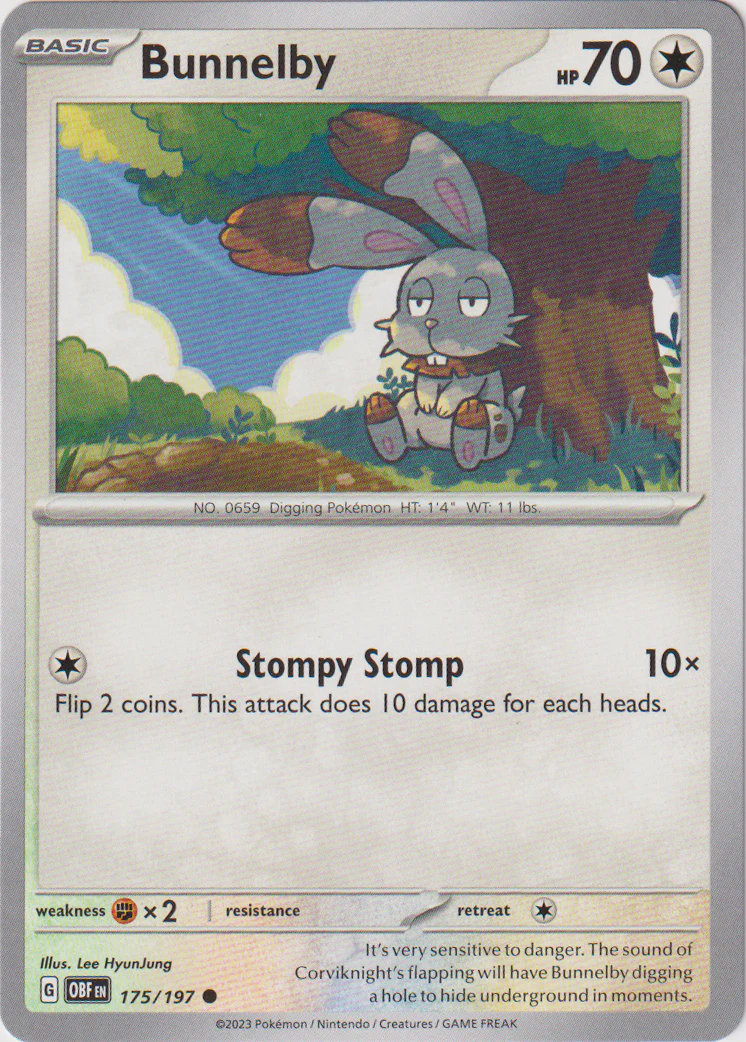 Bunnelby - 175/197 - Obsidian Flames