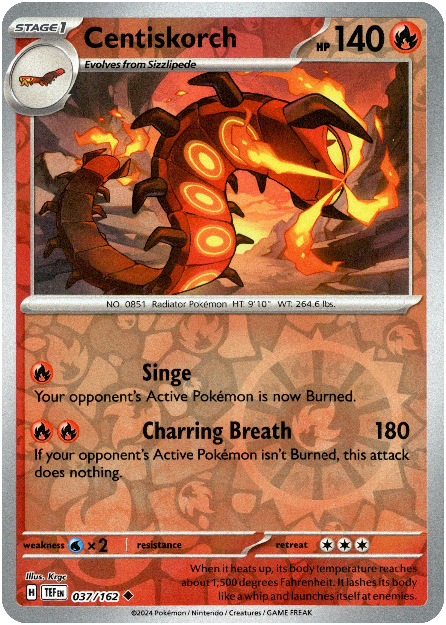 Centiskorch - 037/162 - Temporal Forces - Reverse Holo