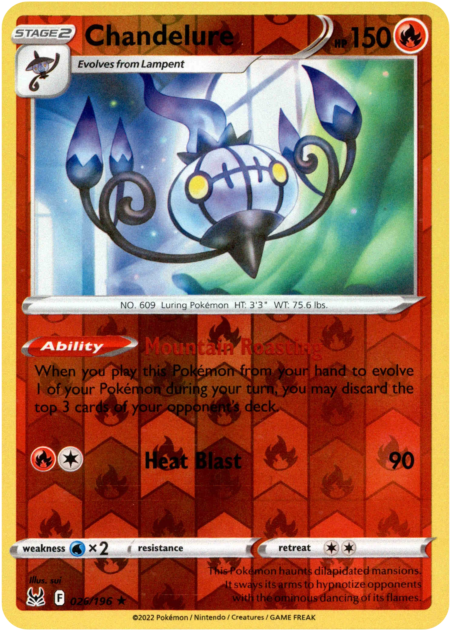 Chandelure - 026/196 - Lost Origin - Reverse Holo