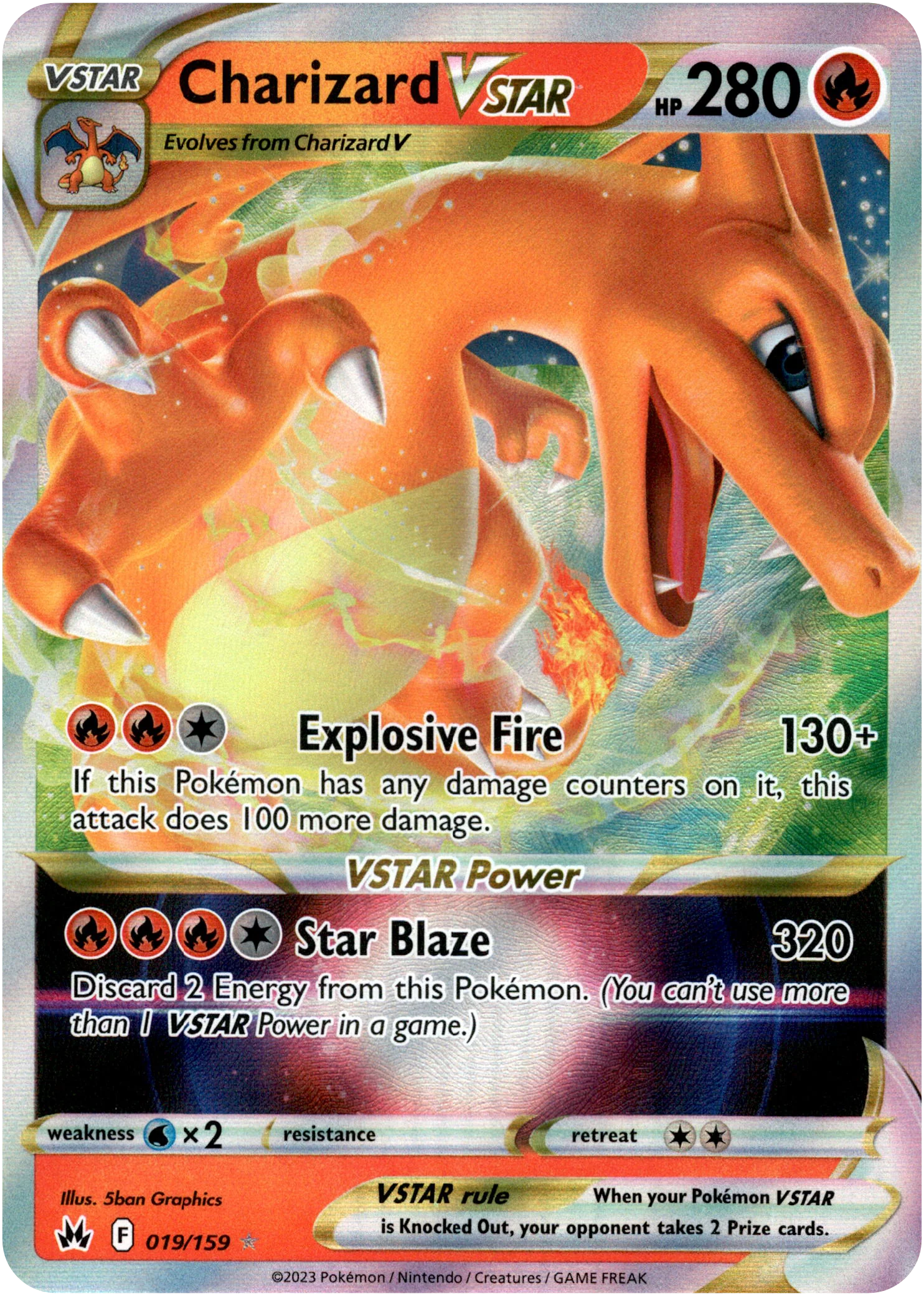 Charizard VSTAR - 019/159 - Crown Zenith - Holo