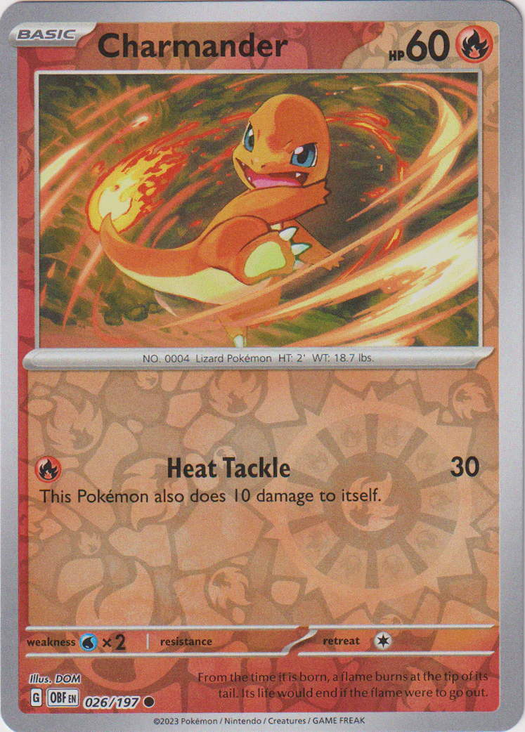 Charmander - 026/197 - Obsidian Flames - Reverse Holo