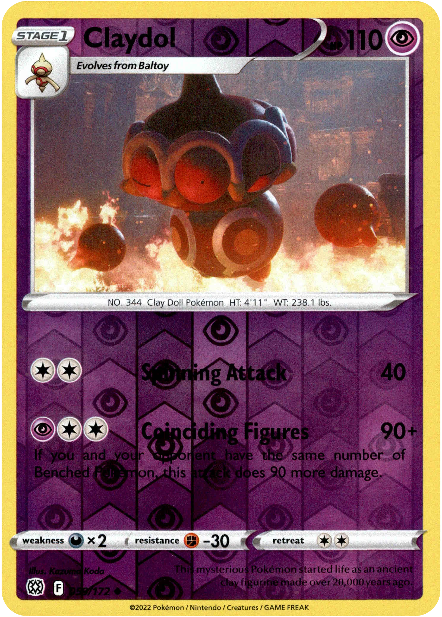Claydol - 059/172 - Brilliant Stars - Reverse Holo