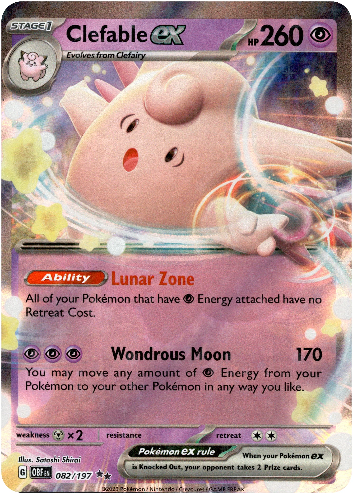 Clefable ex - 082/197 - Obsidian Flames - Holo