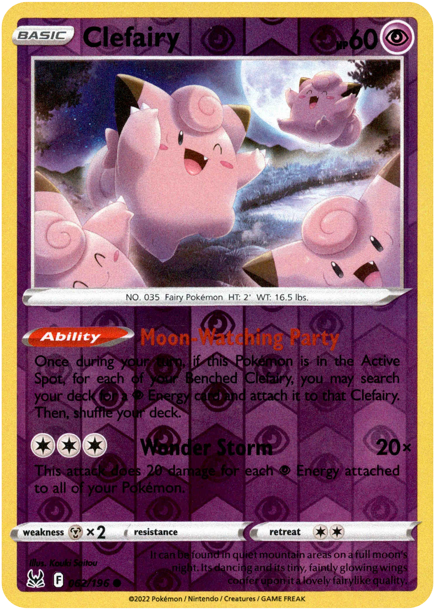 Clefairy - 062/196 - Lost Origin - Reverse Holo