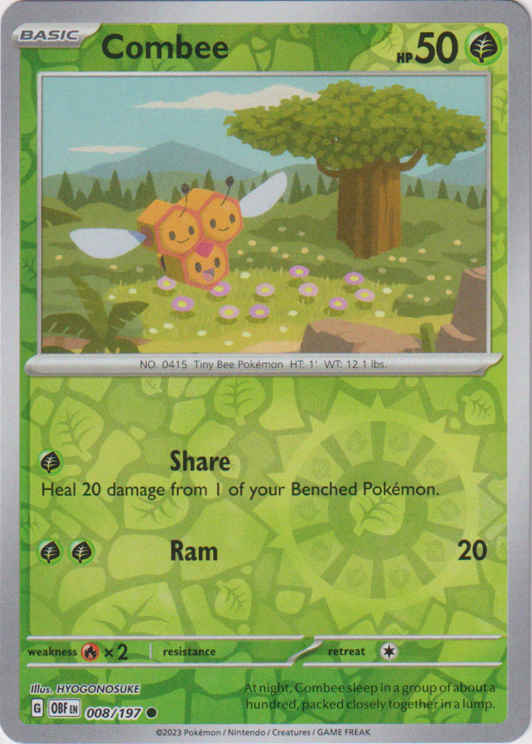 Combee - 008/197 - Obsidian Flames - Reverse Holo