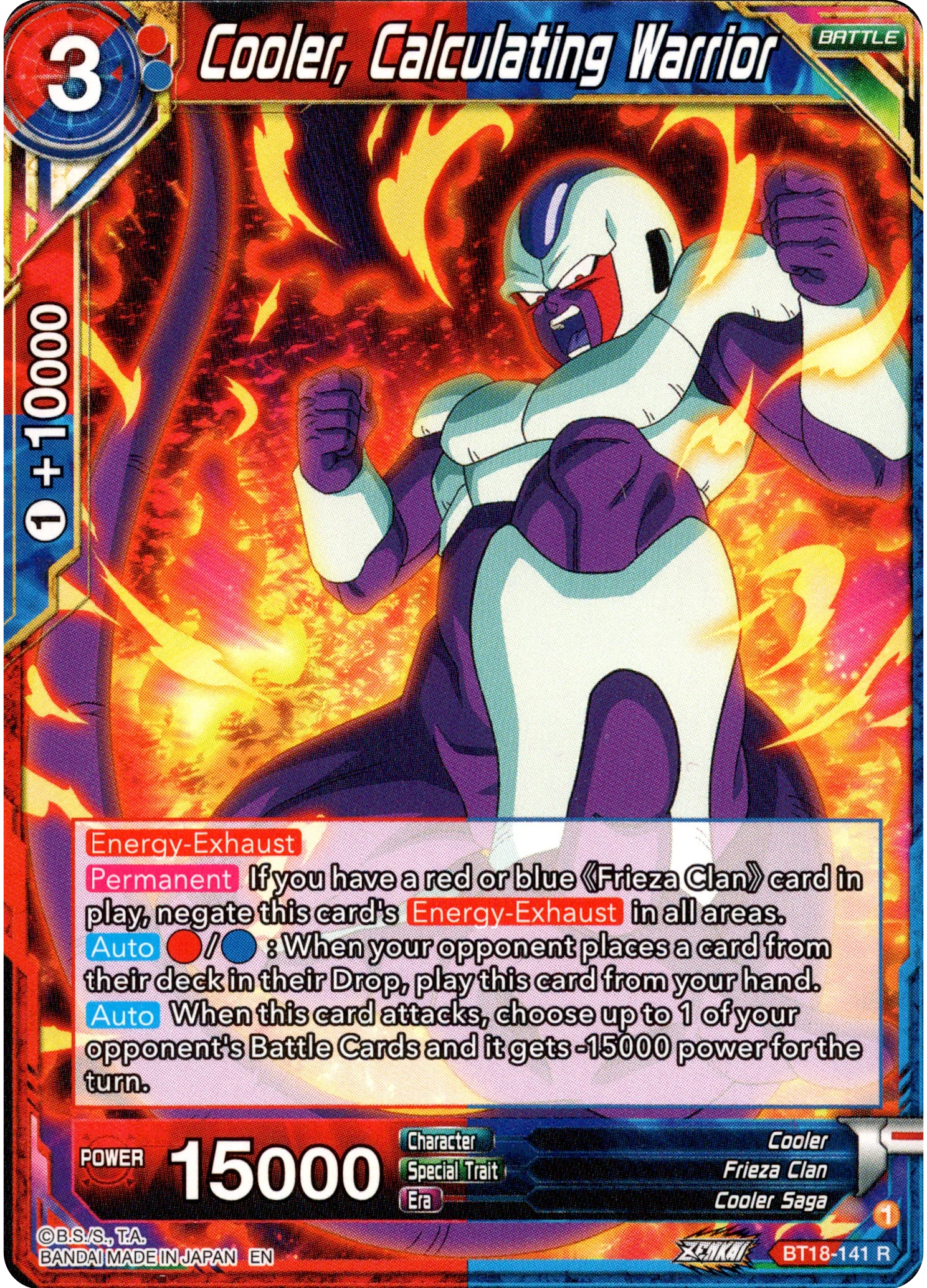 Cooler, Calculated Warrior - BT18-141 - Dawn of the Z-Legends