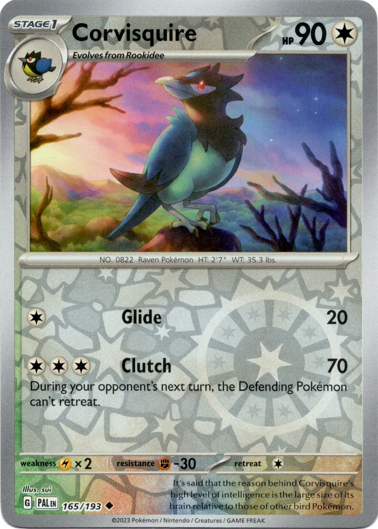 Corvisquire - 165/193 - Paldea Evolved - Reverse Holo