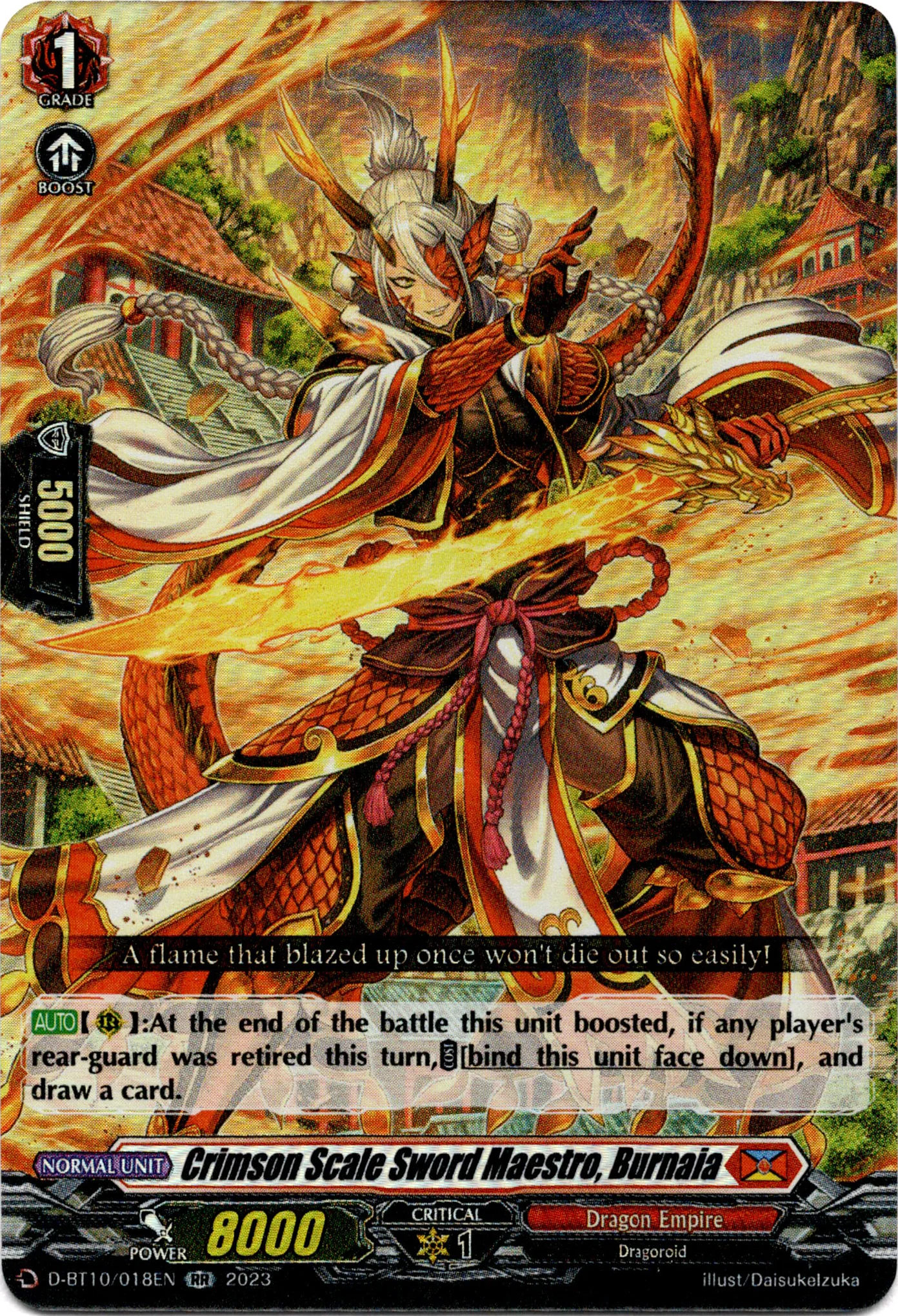 Crimson Scale Sword Maestro, Burnaia - D-BT10/018EN - Dragon Masquerade