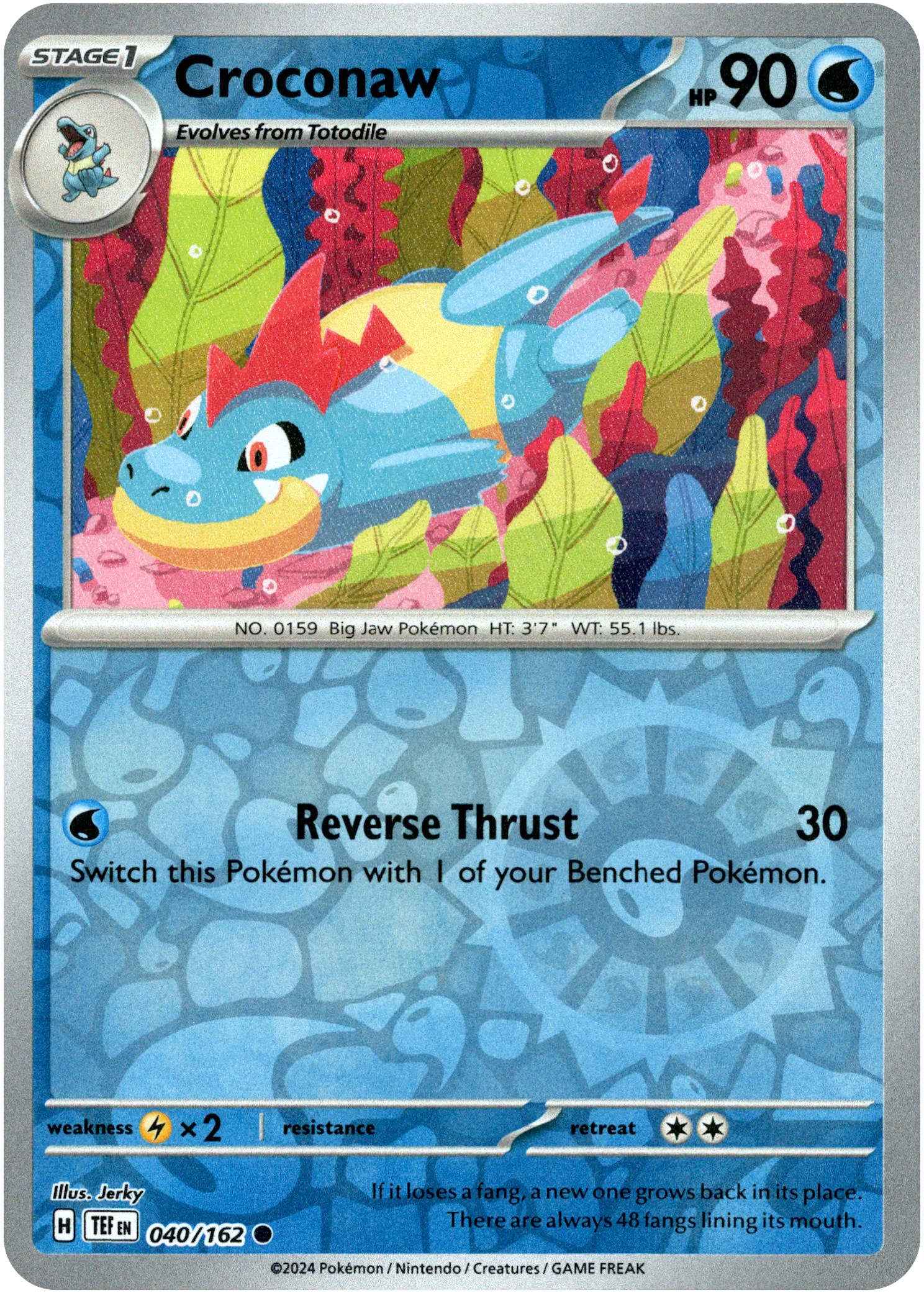 Croconaw - 040/162 - Temporal Forces - Reverse Holo