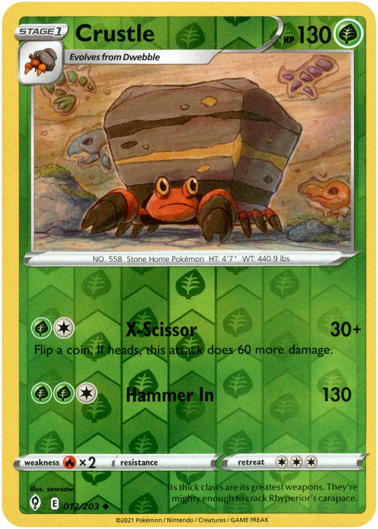 Crustle - 012/203 - Evolving Skies - Reverse Holo