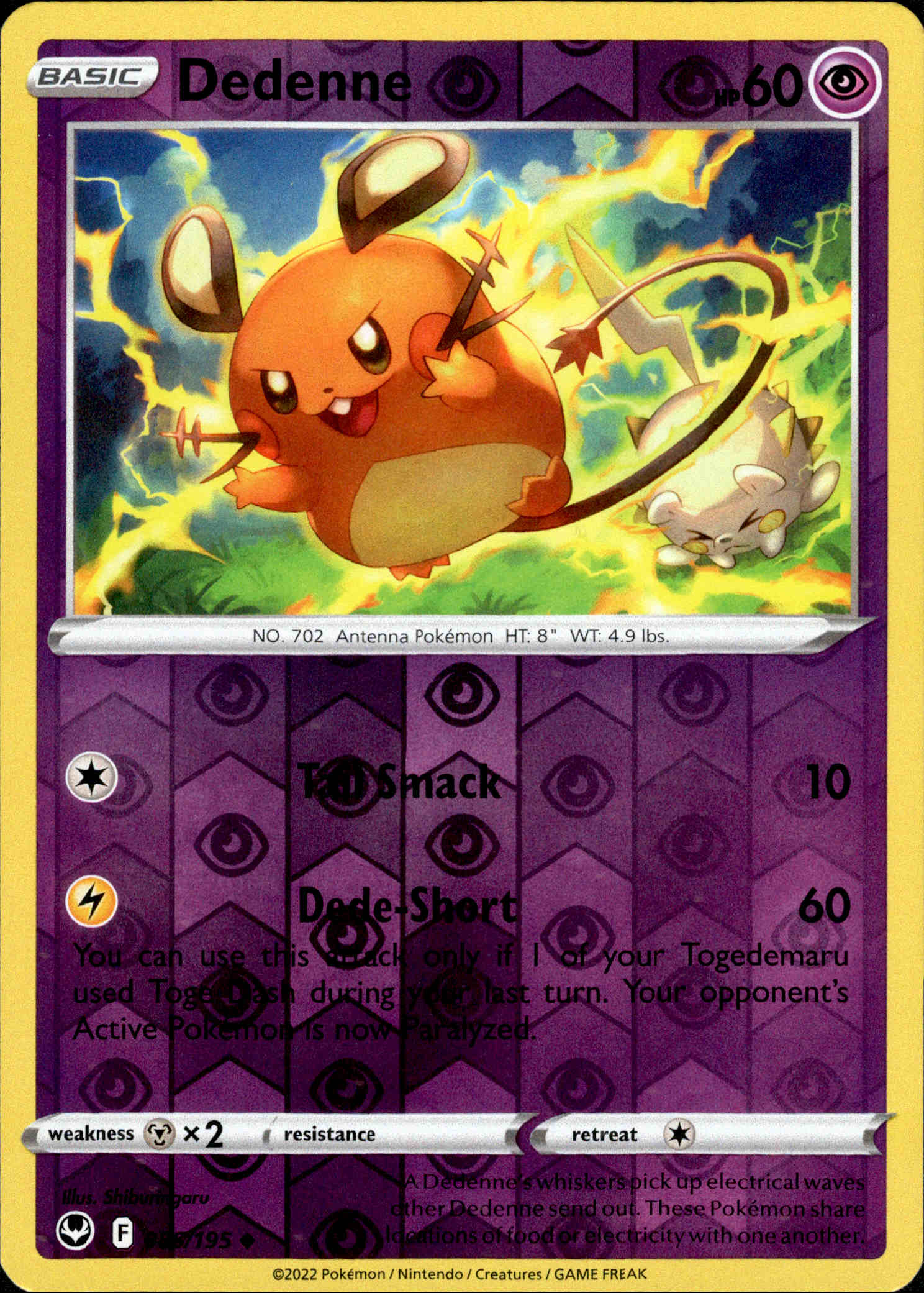 Dedenne - 085/195 - Silver Tempest - Reverse Holo