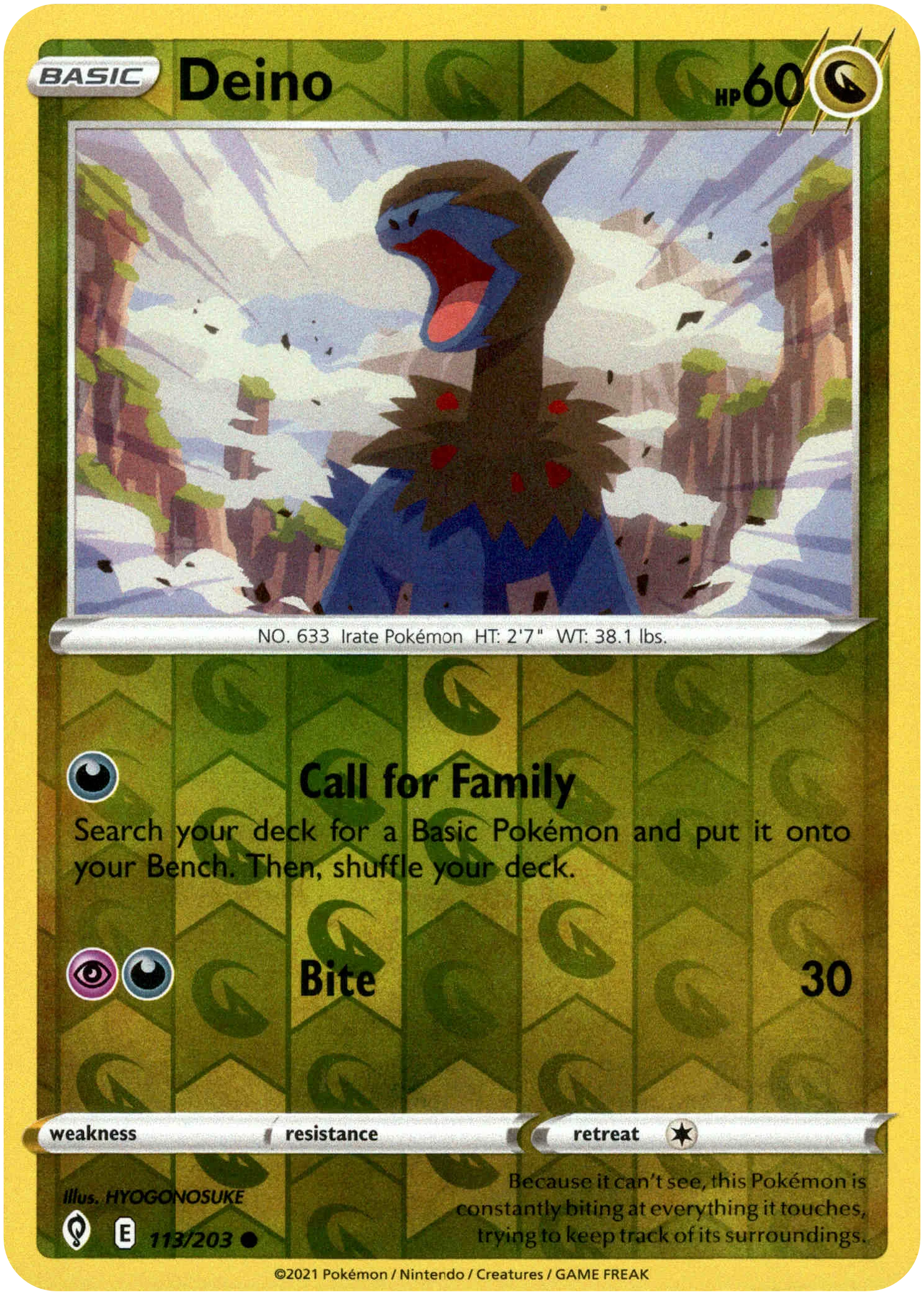 Deino - 113/203 - Evolving Skies - Reverse Holo