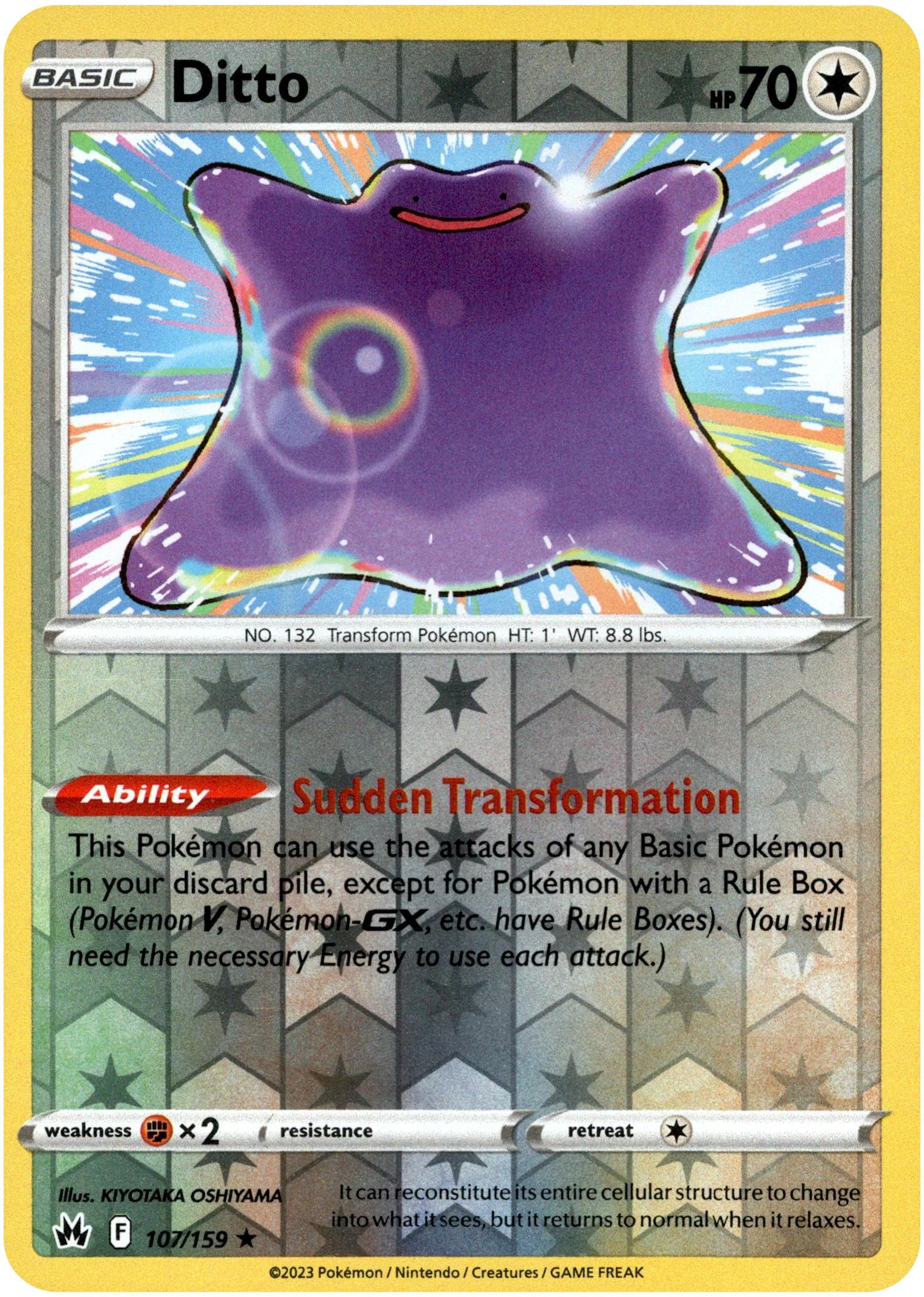 Ditto - 107/159 - Crown Zenith - Reverse Holo
