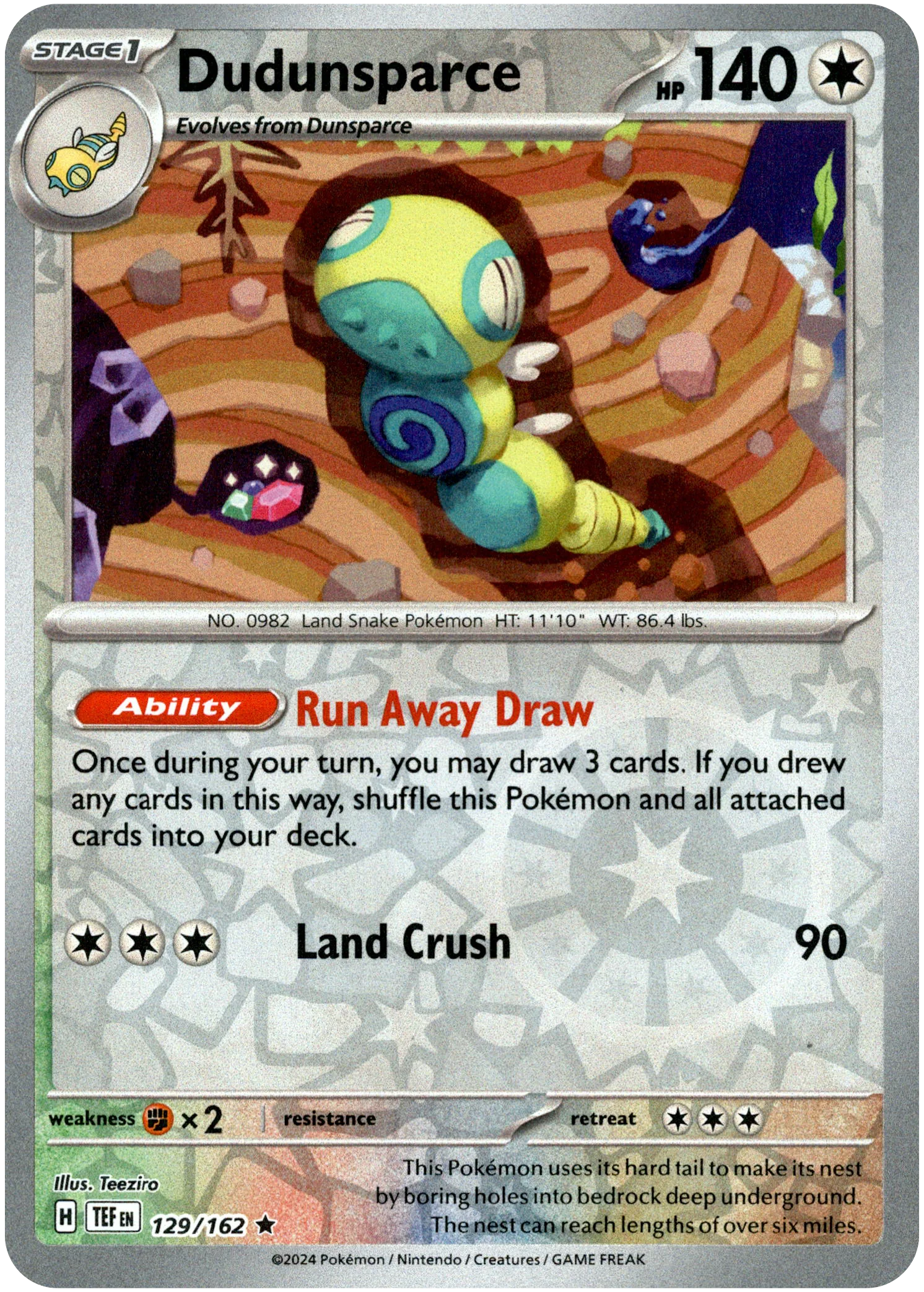 Dudunsparce - 129/162 - Temporal Forces - Reverse Holo