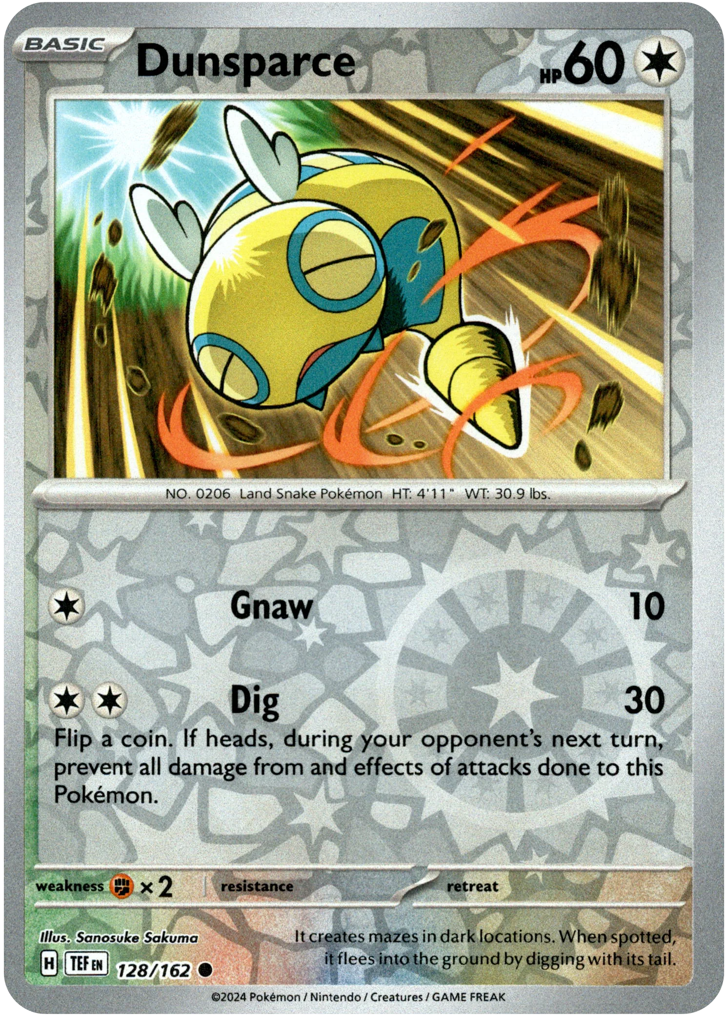 Dunsparce - 128/162 - Temporal Forces - Reverse Holo