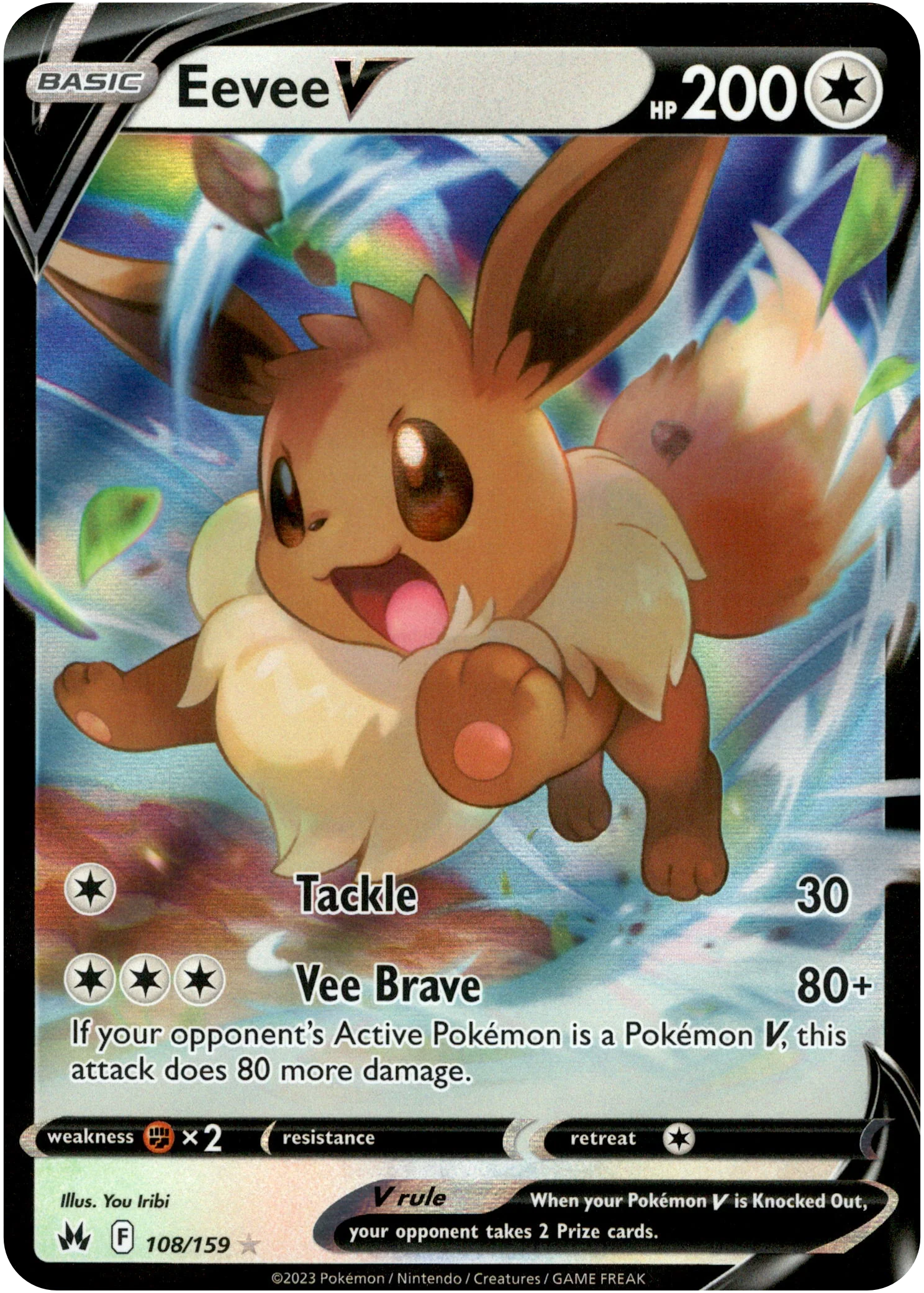 Eevee V - 108/159 - Crown Zenith - Holo