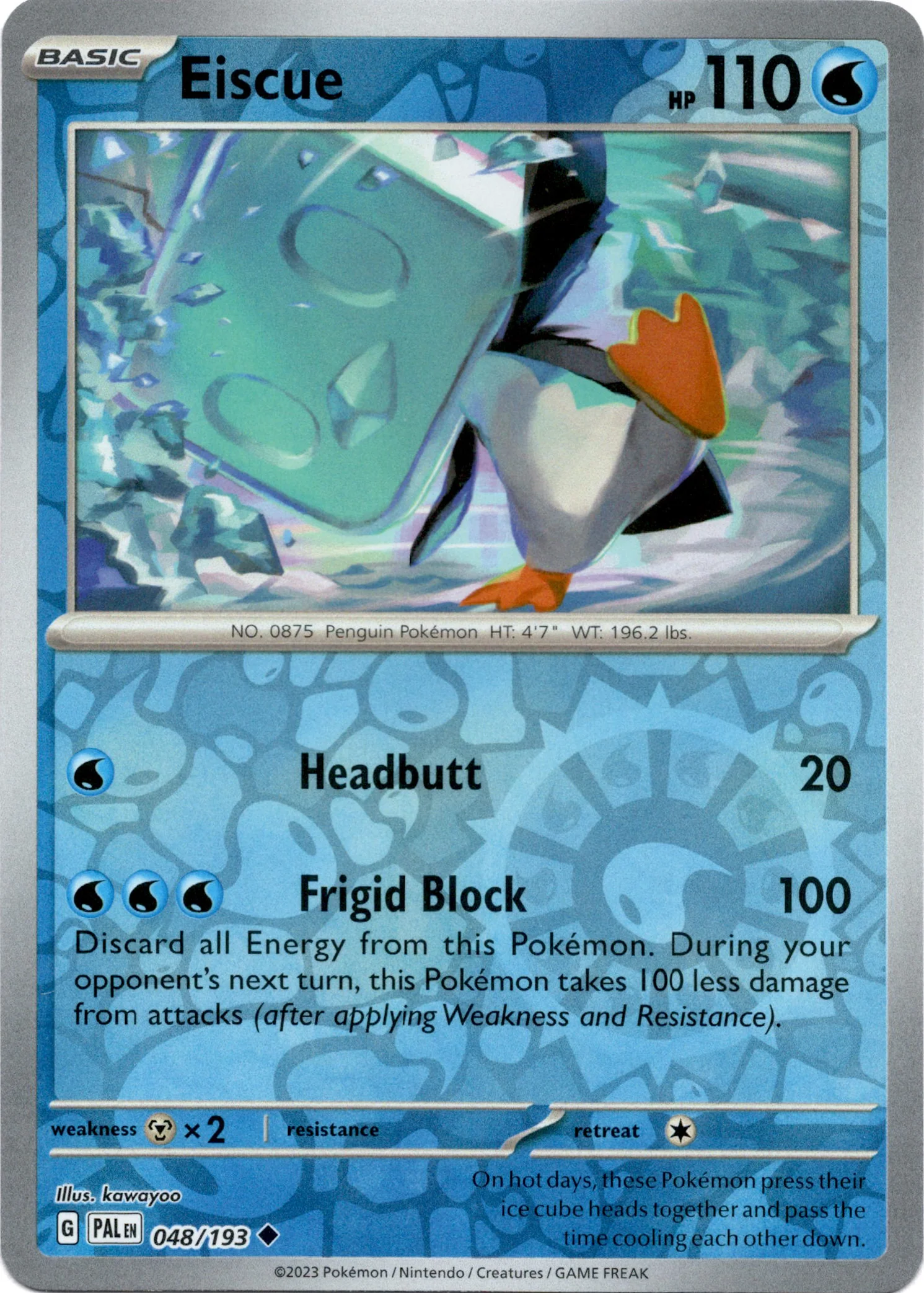 Eiscue - 048/193 - Paldea Evolved - Reverse Holo