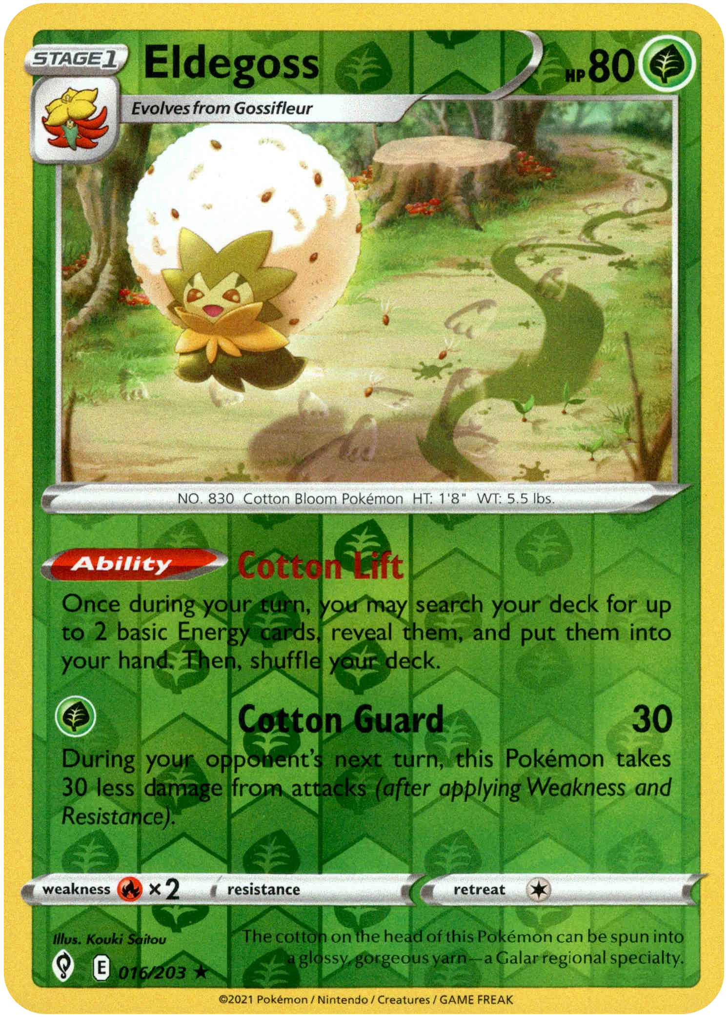 Eldegoss - 016/203 - Evolving Skies - Reverse Holo