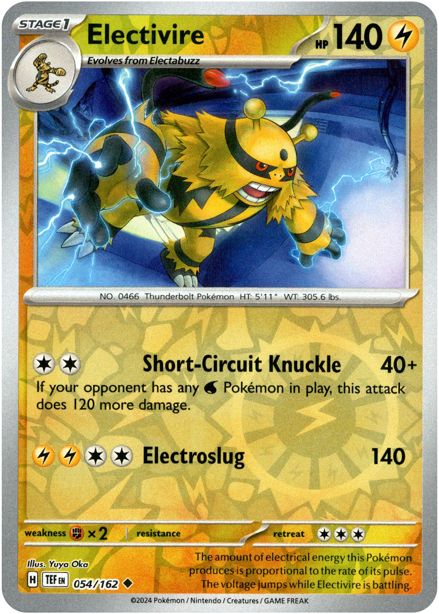 Electivire - 054/162 - Temporal Forces - Reverse Holo