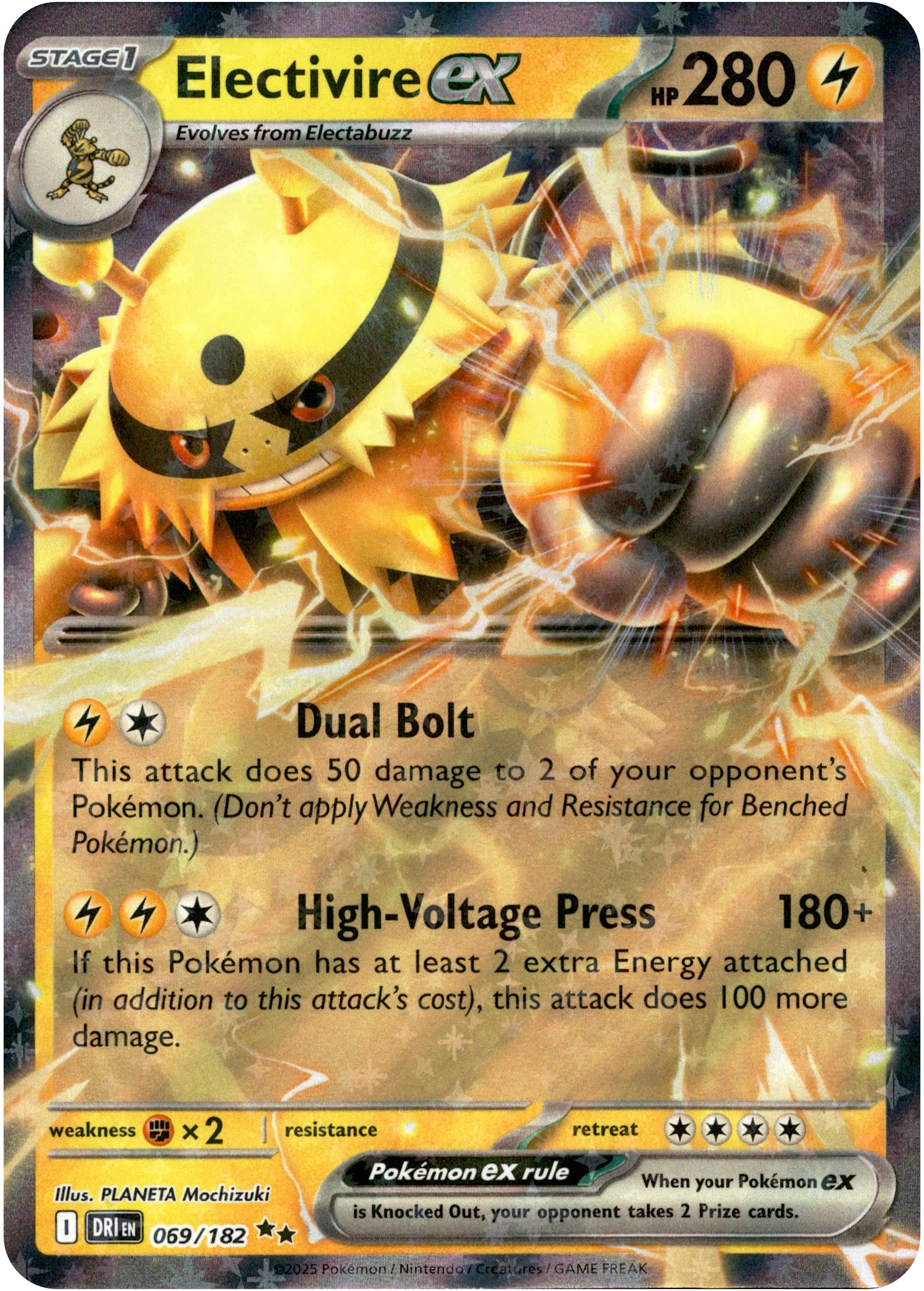 Electivire ex - 069/182 - Destined Rivals - Holo