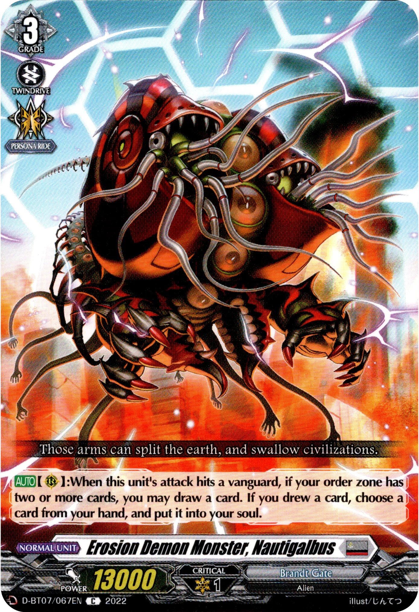 Erosion Demon Monster, Nautigalbus - D-BT07/067EN - Raging Flames Against Emerald Storm