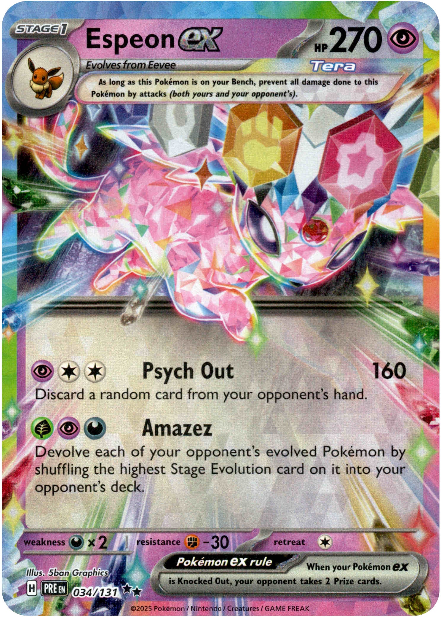Espeon ex - 034/131 - Prismatic Evolutions - Holo