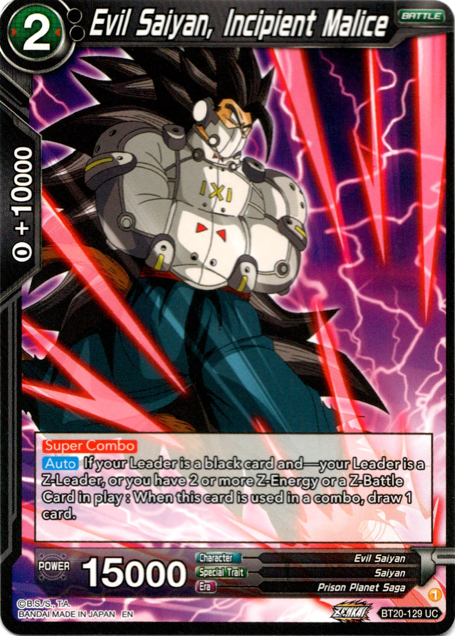 Evil Saiyan, Incipient Malice - BT20-129 UC - Power Absorbed