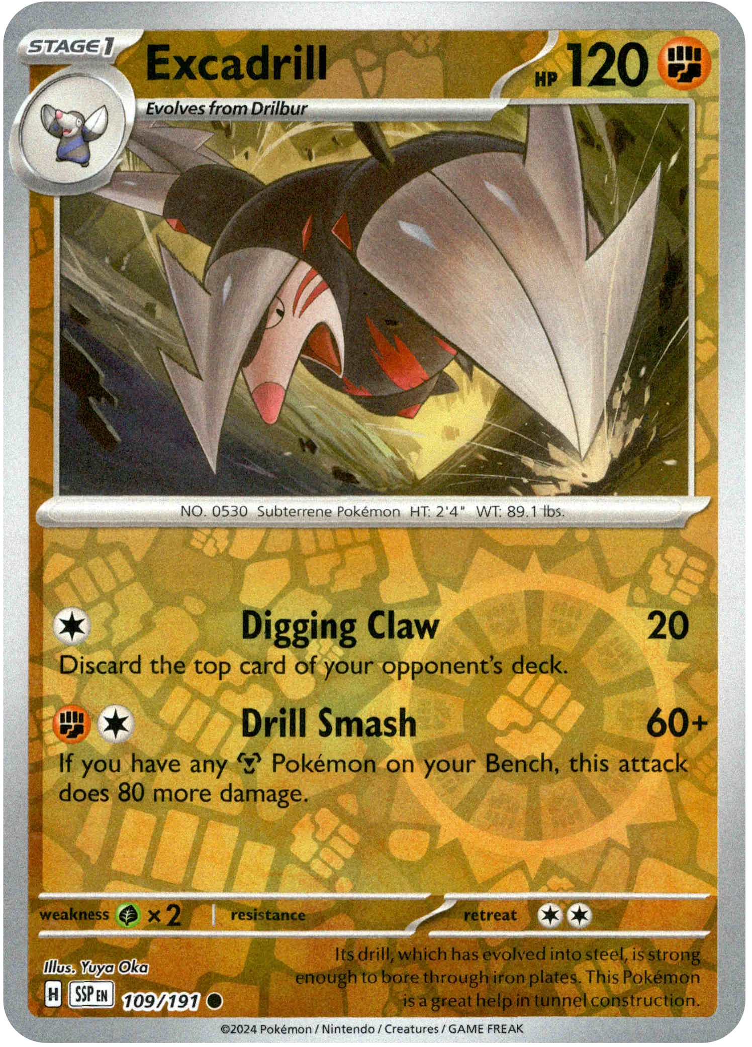 Excadrill - 109/191 - Surging Sparks - Reverse Holo