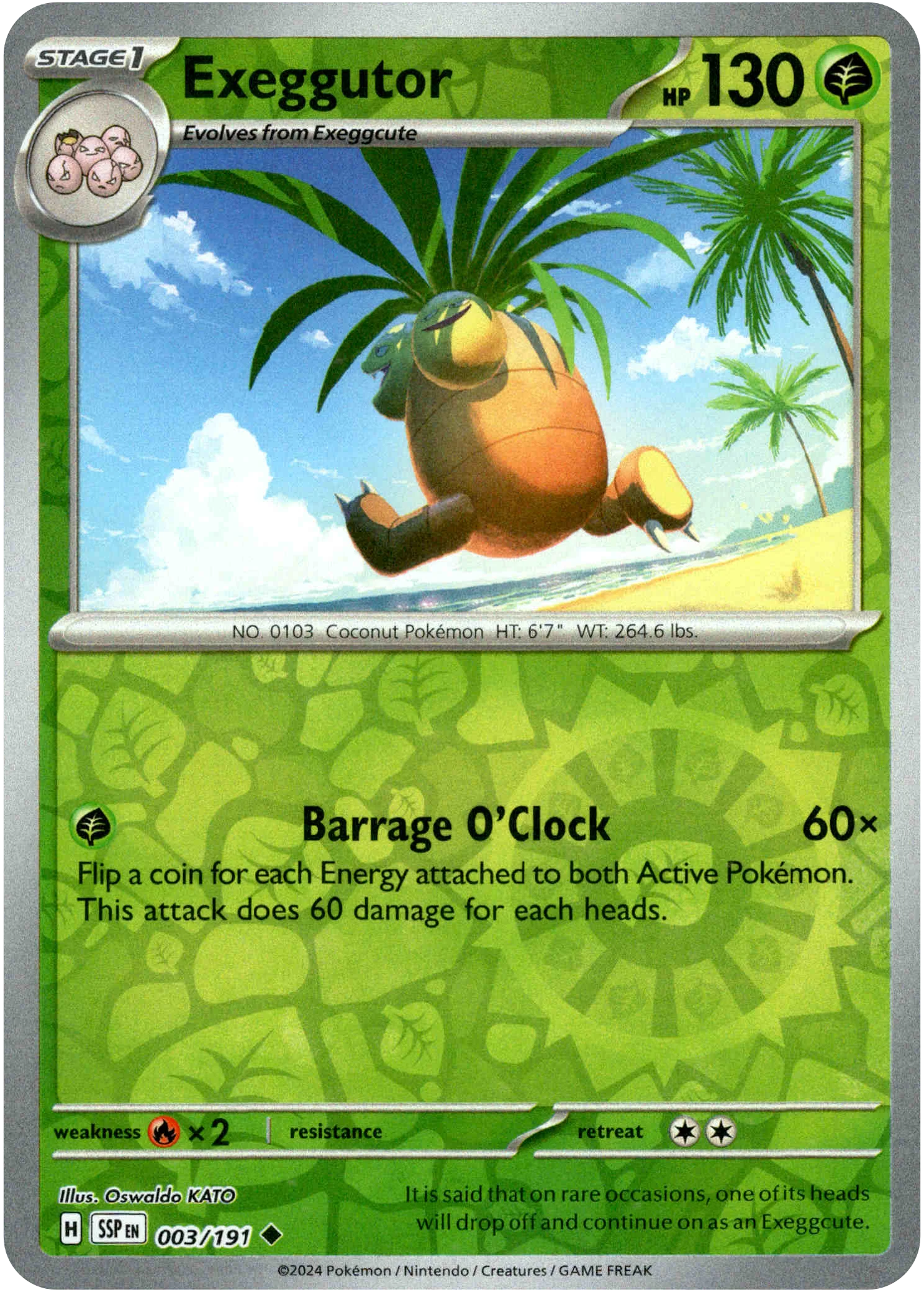 Exeggutor - 003/191 - Surging Sparks - Reverse Holo