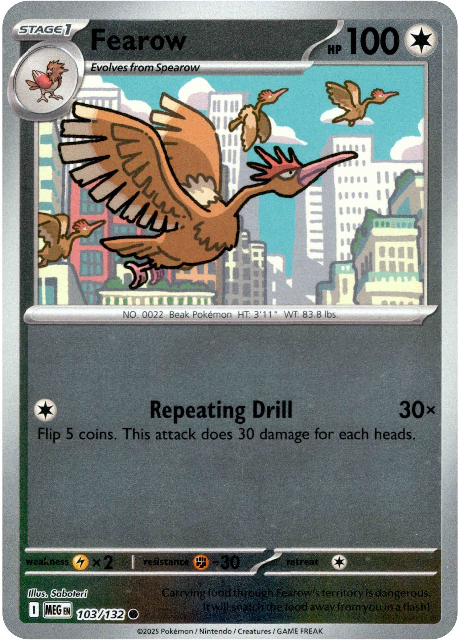 Fearow - 103/132 - Mega Evolution - Reverse Holo