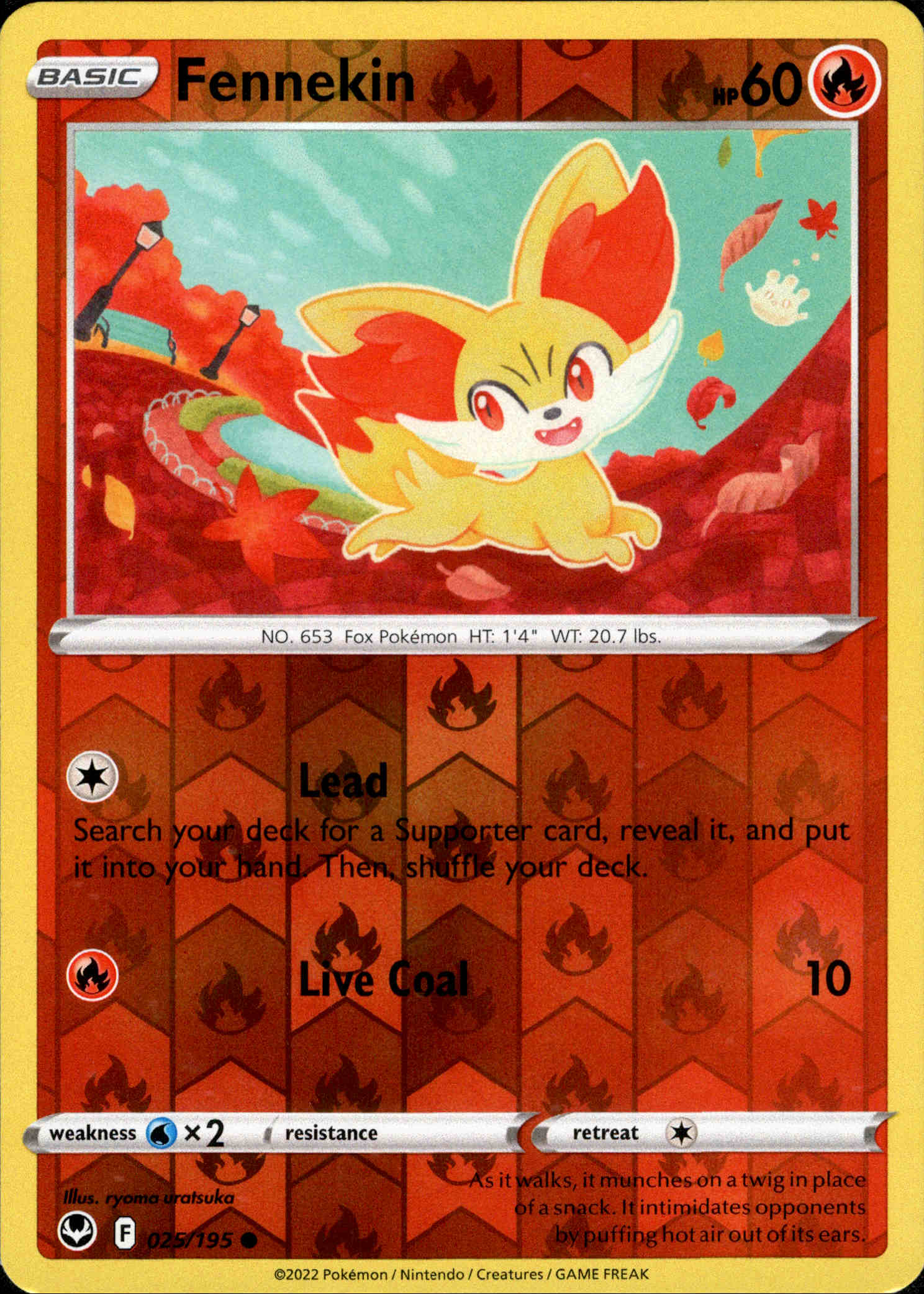 Fennekin - 025/195 - Silver Tempest - Reverse Holo