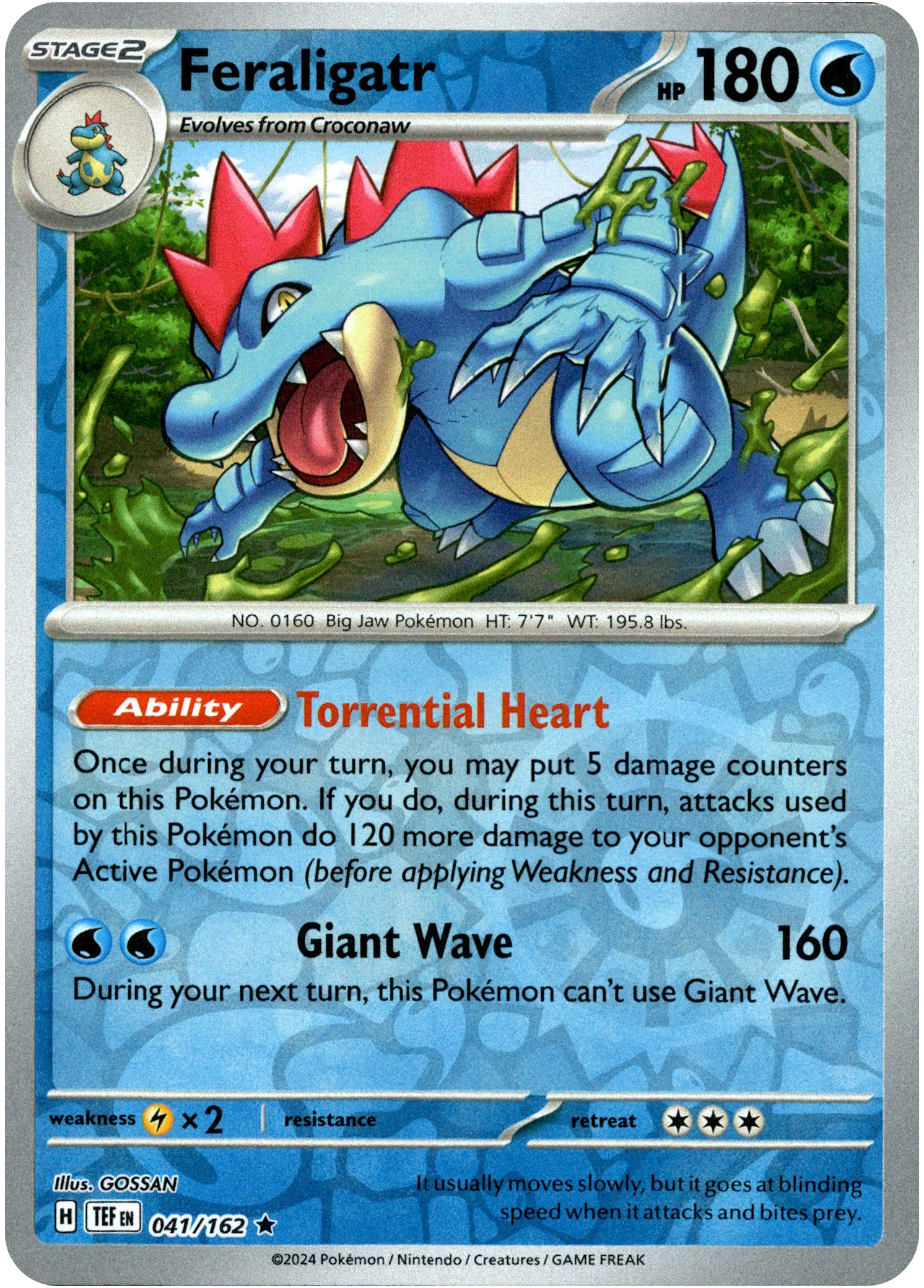Feraligatr - 041/162 - Temporal Forces - Reverse Holo