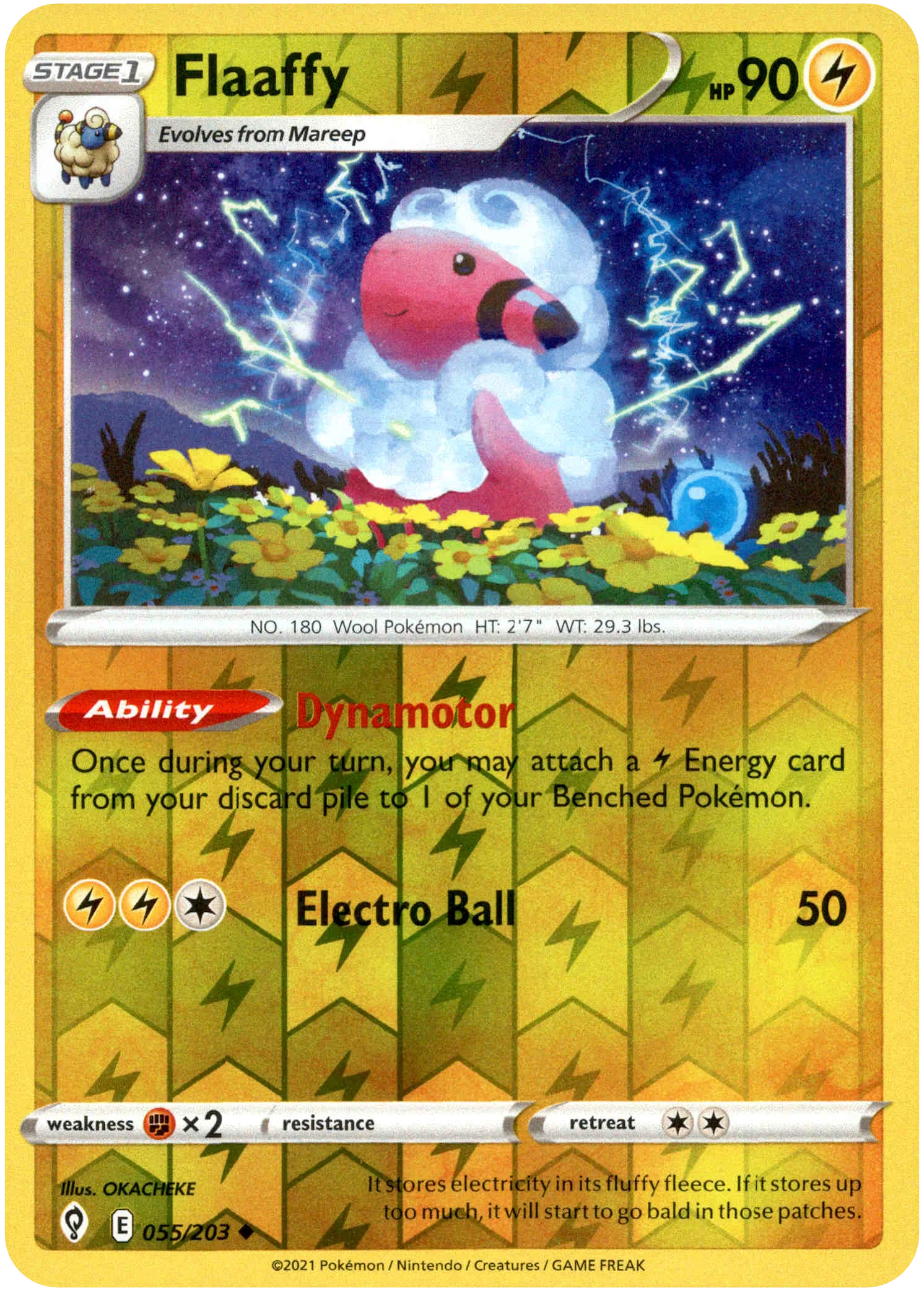 Flaaffy - 055/203 - Evolving Skies - Reverse Holo